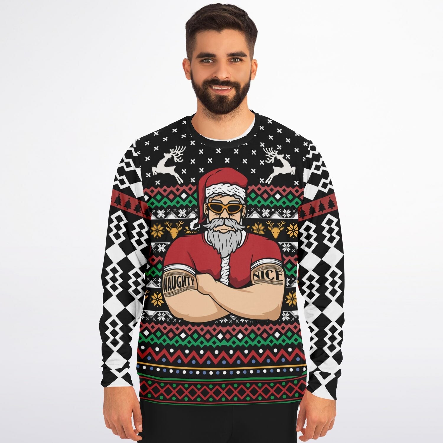 Bouncer Santa Ugly Christmas Sweatshirt Fashion Sweatshirt - AOP Subliminator 
