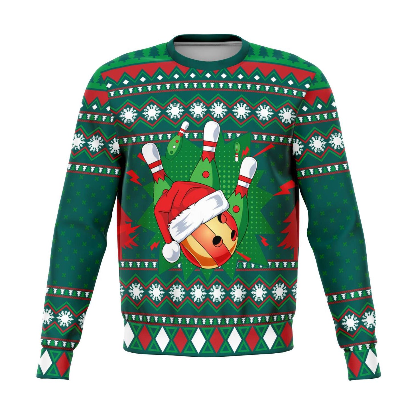 Bowling Ugly Christmas Sweatshirt Fashion Sweatshirt - AOP Subliminator 