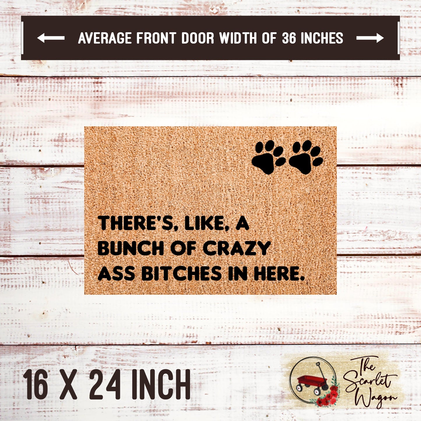 Bunch of Crazy Ass Bitches in Here Door Mats teelaunch 16x24 Inches (Free Shipping) 
