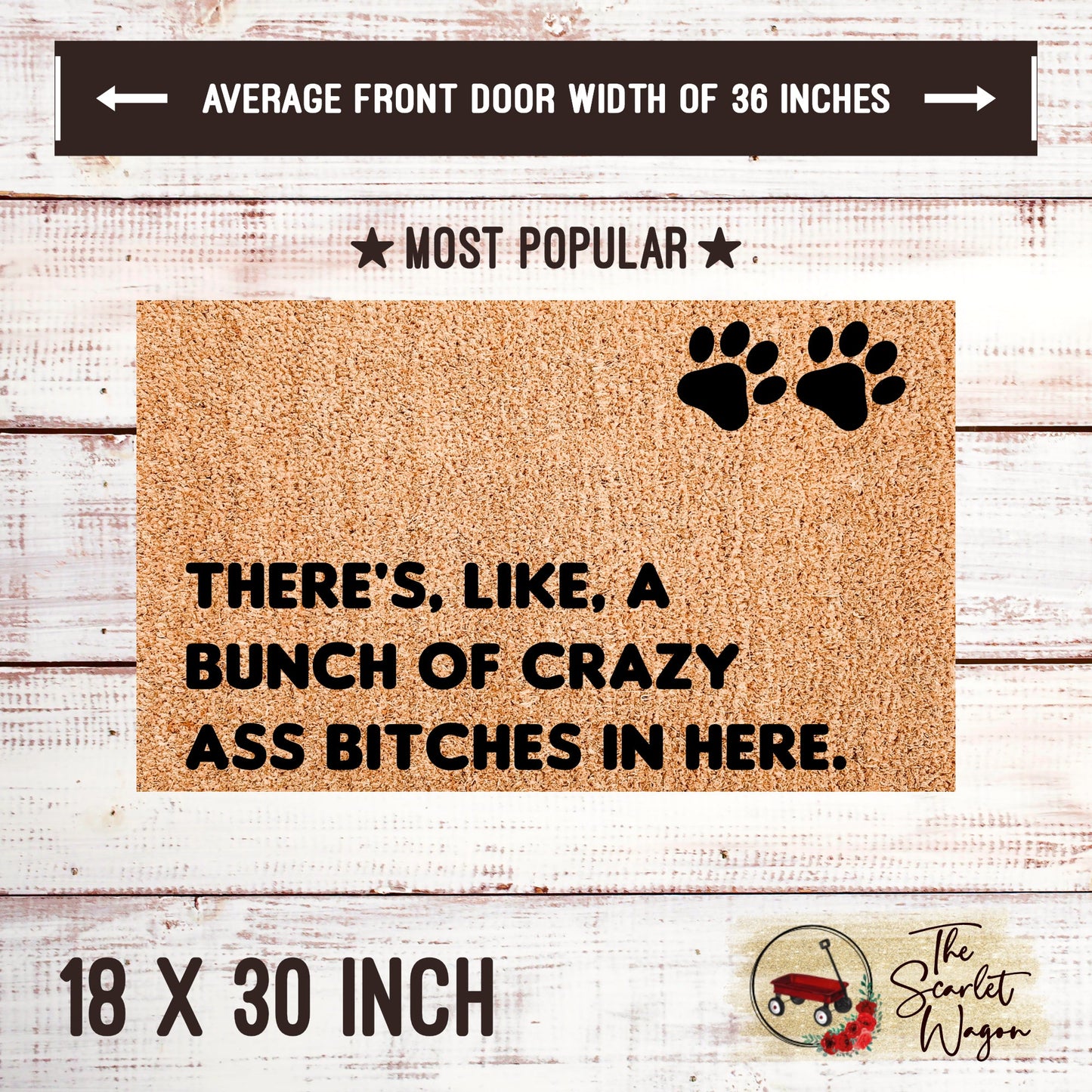 Bunch of Crazy Ass Bitches in Here Door Mats teelaunch 18x30 Inches (Free Shipping) 