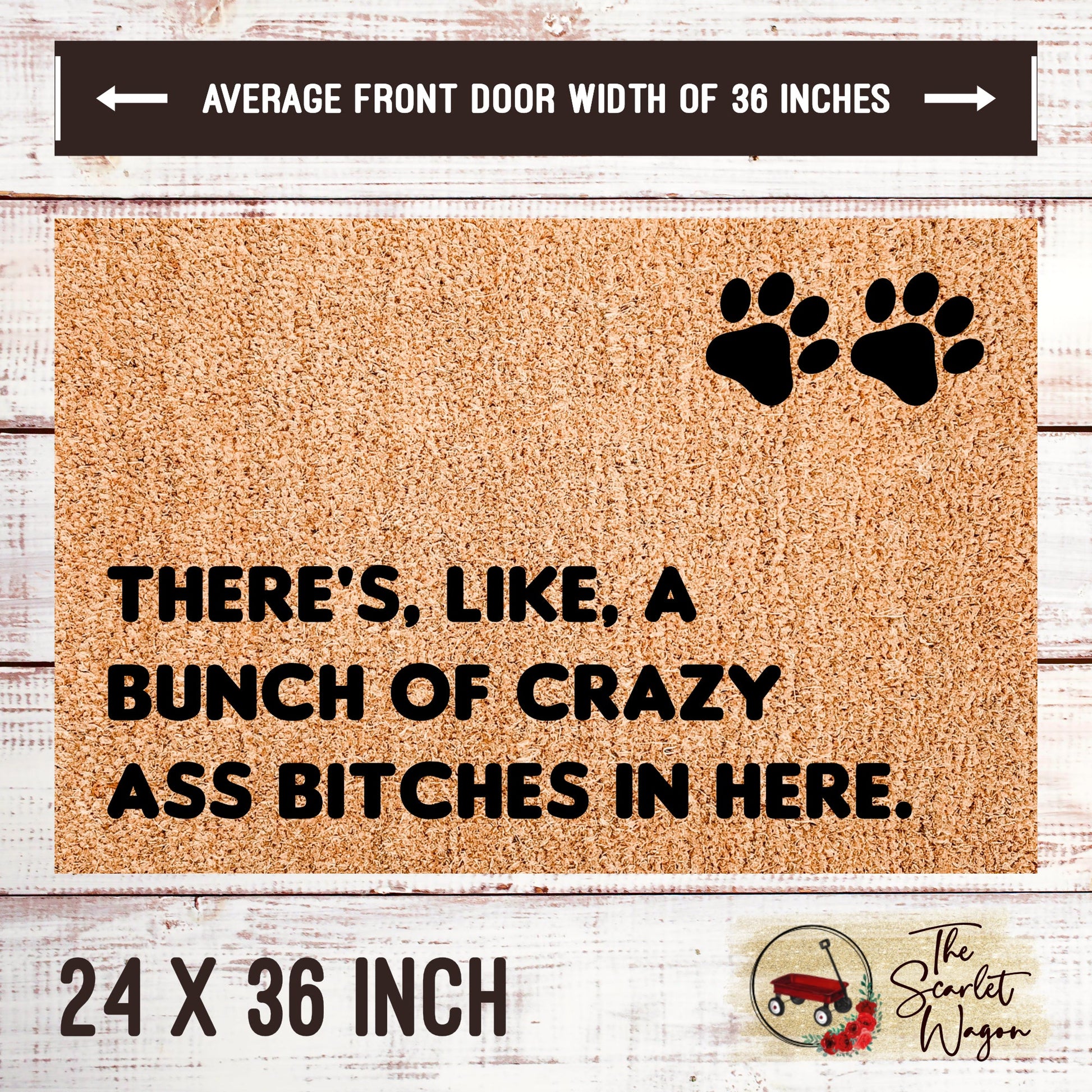 Bunch of Crazy Ass Bitches in Here Door Mats teelaunch 24x36 Inches (Free Shipping) 