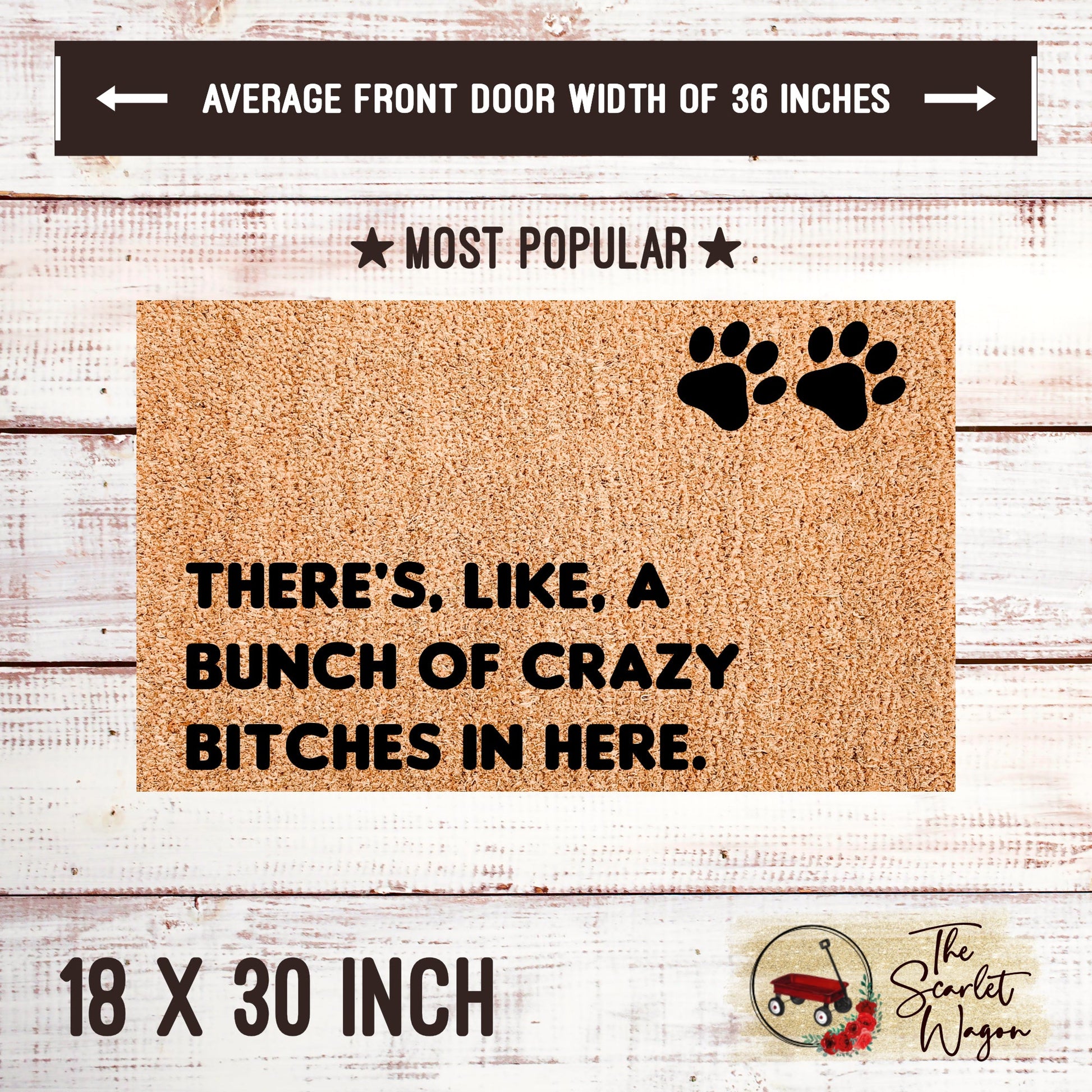 Bunch of Crazy Bitches in Here Door Mats teelaunch 18x30 Inches (Free Shipping) 
