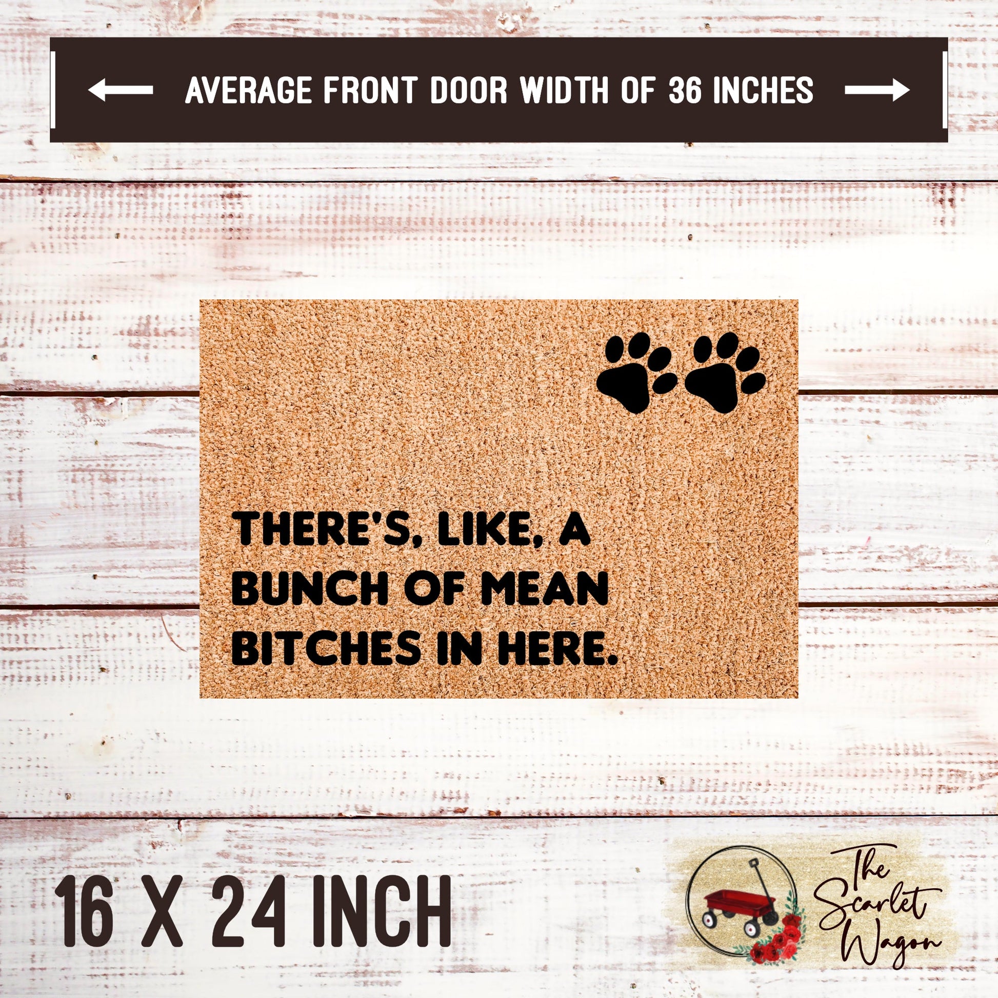 Bunch of Mean Bitches in Here Door Mats teelaunch 16x24 Inches (Free Shipping) 