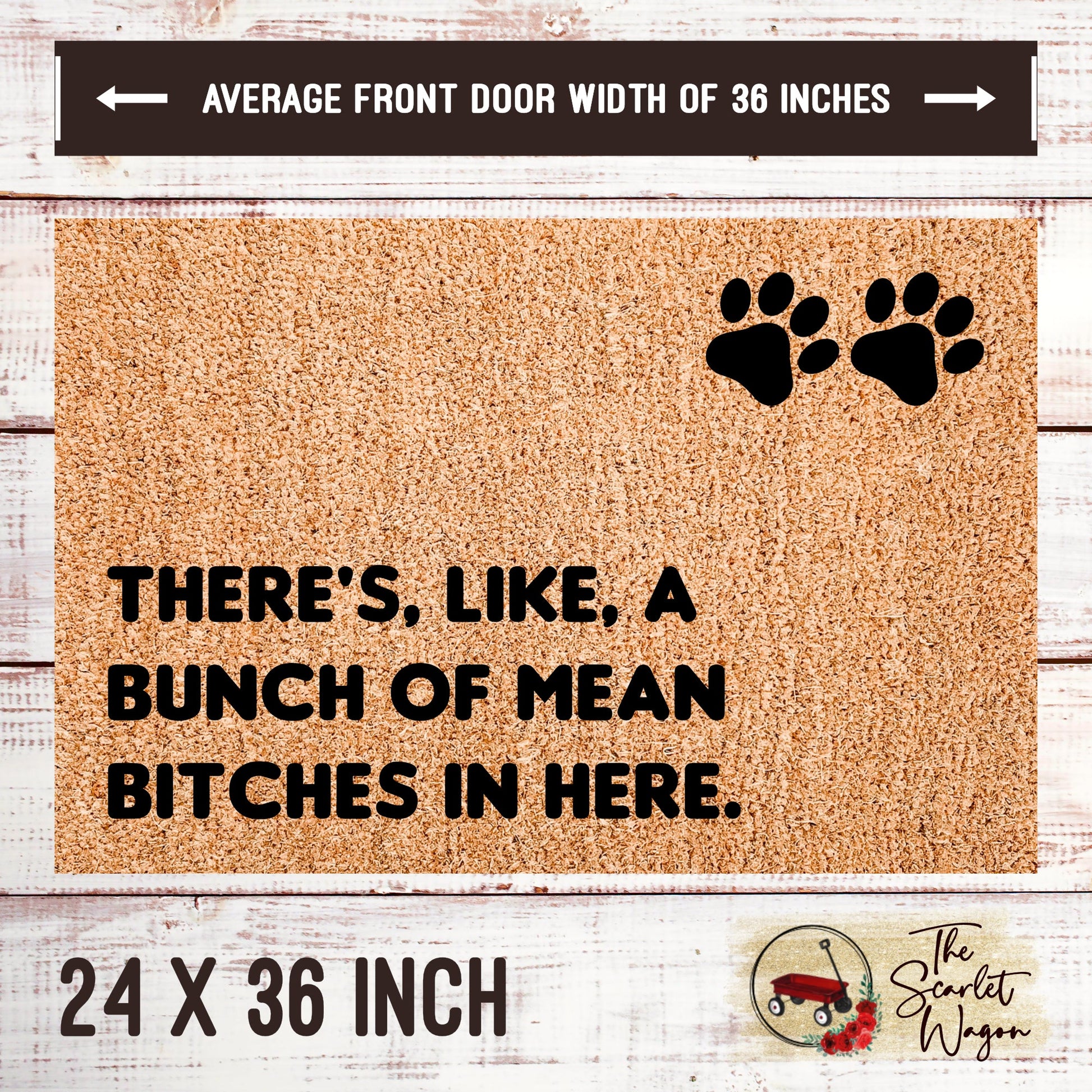 Bunch of Mean Bitches in Here Door Mats teelaunch 24x36 Inches (Free Shipping) 