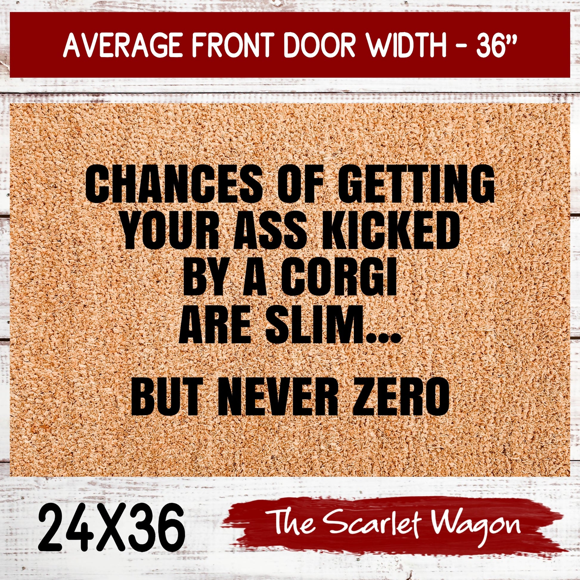 Chances are Slim - Corgi Door Mats teelaunch 24x36 Inches (Free Shipping) 