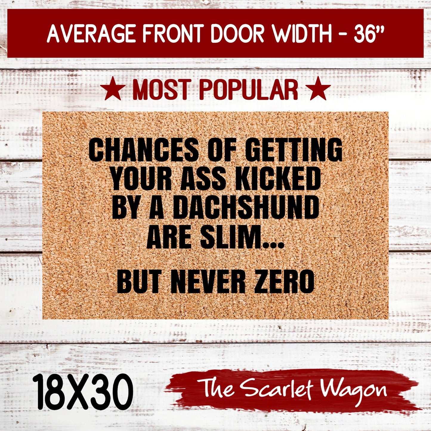Chances are Slim - Dachshund Door Mats teelaunch 18x30 Inches (Free Shipping) 