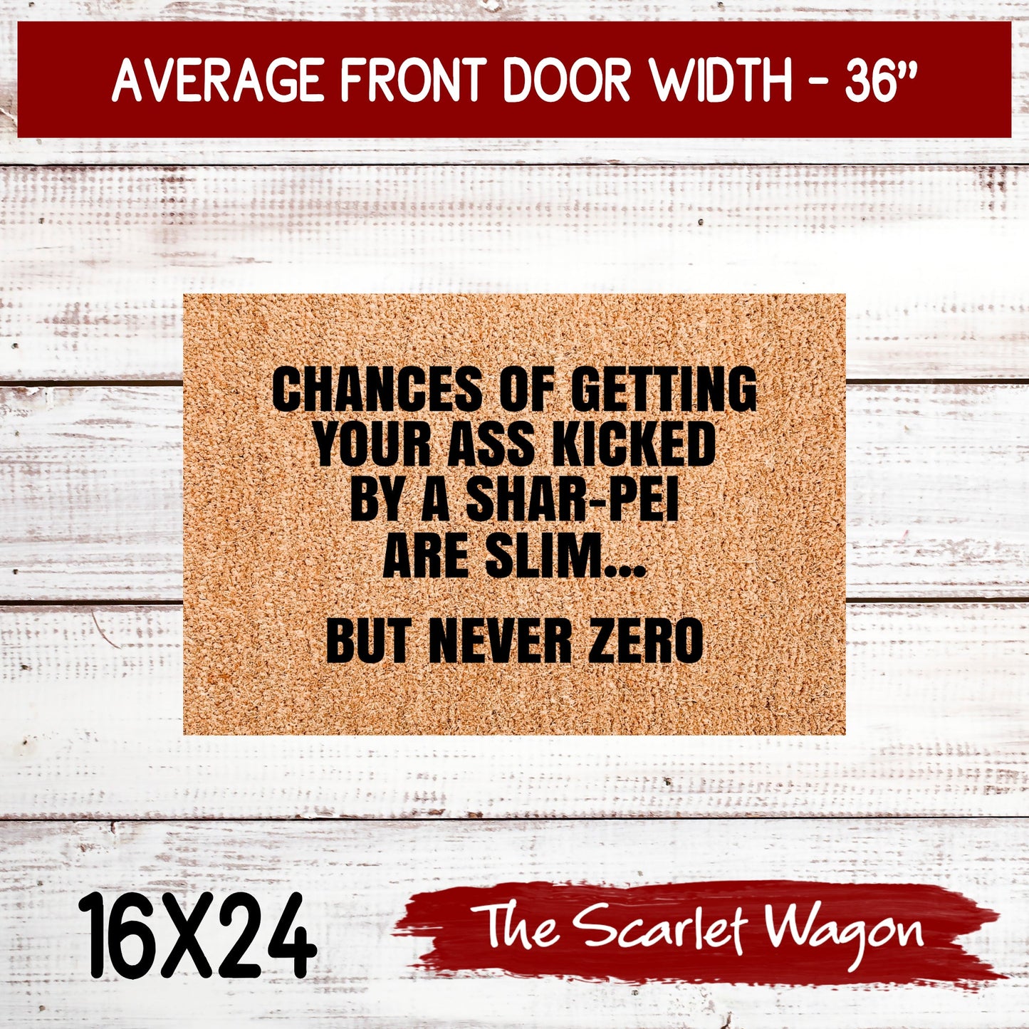 Chances are Slim - Shar-Pei Door Mats teelaunch 16x24 Inches 