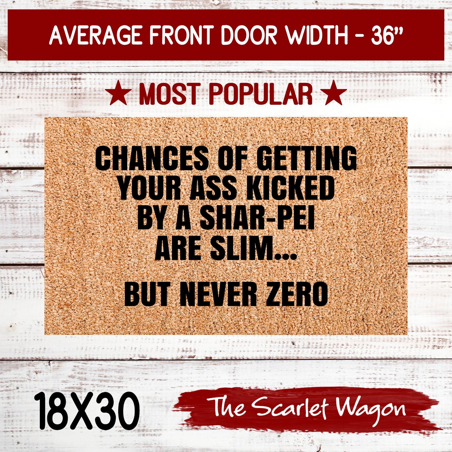 Chances are Slim - Shar-Pei Door Mats teelaunch 18x30 Inches (Free Shipping) 
