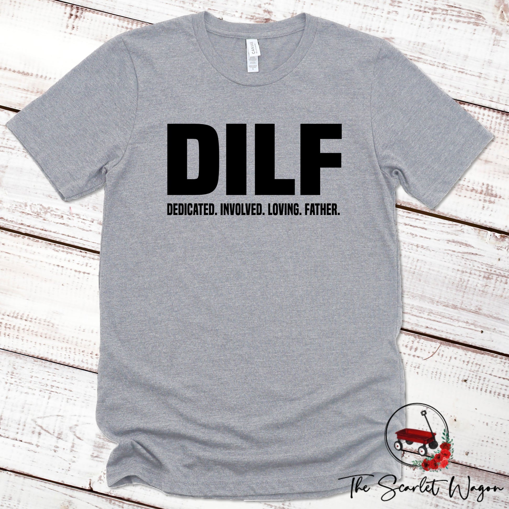 DILF - Dedicated Involved Loving Father Premium Tee Scarlet Wagon Athletic Heather XS 
