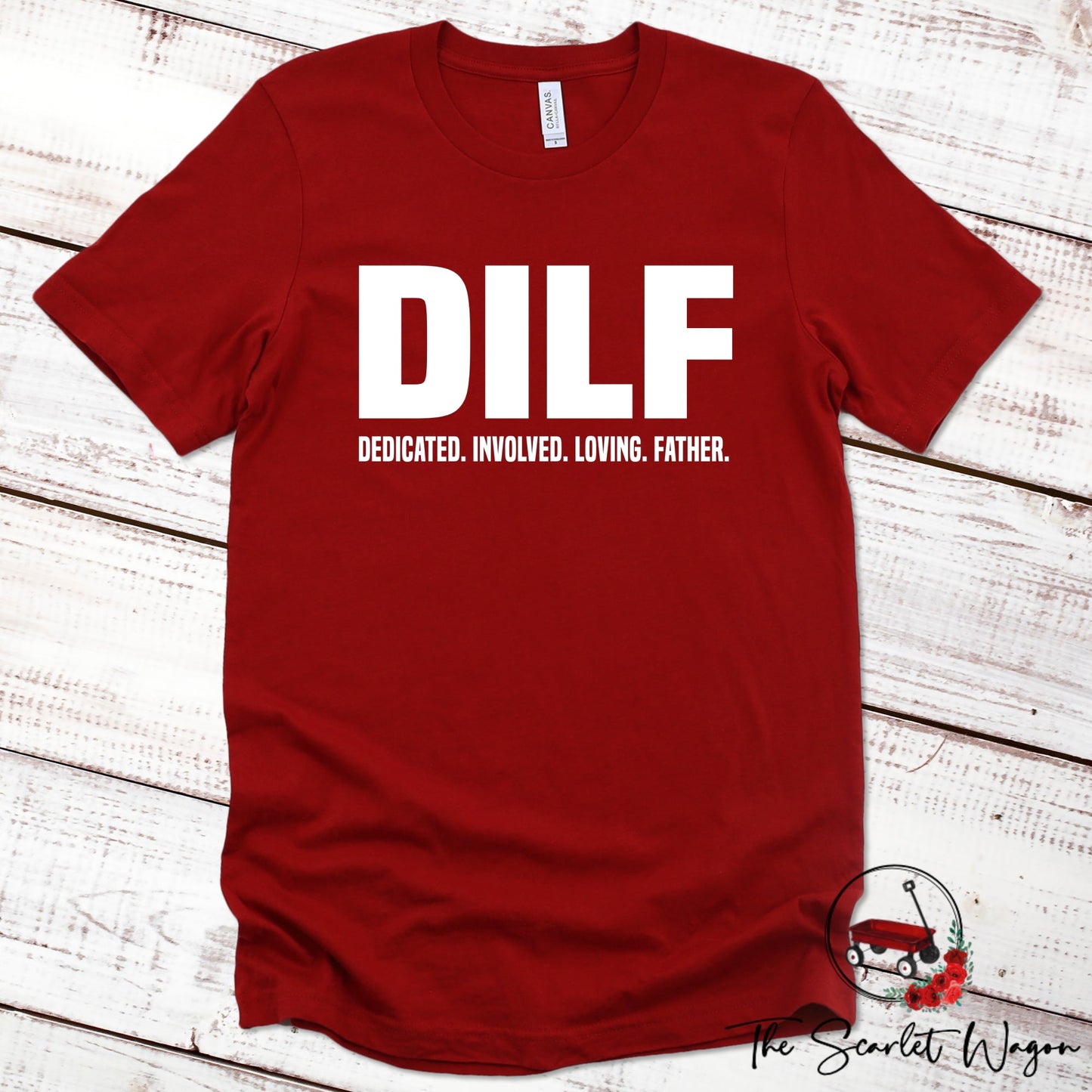 DILF - Dedicated Involved Loving Father Premium Tee Scarlet Wagon Red XS 