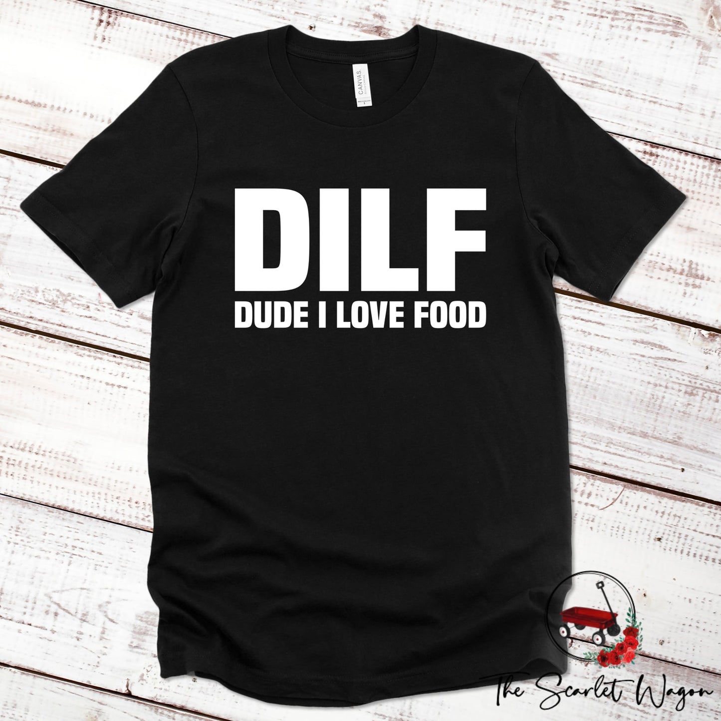 DILF - Dude I Love Food Premium Tee Scarlet Wagon Black XS 