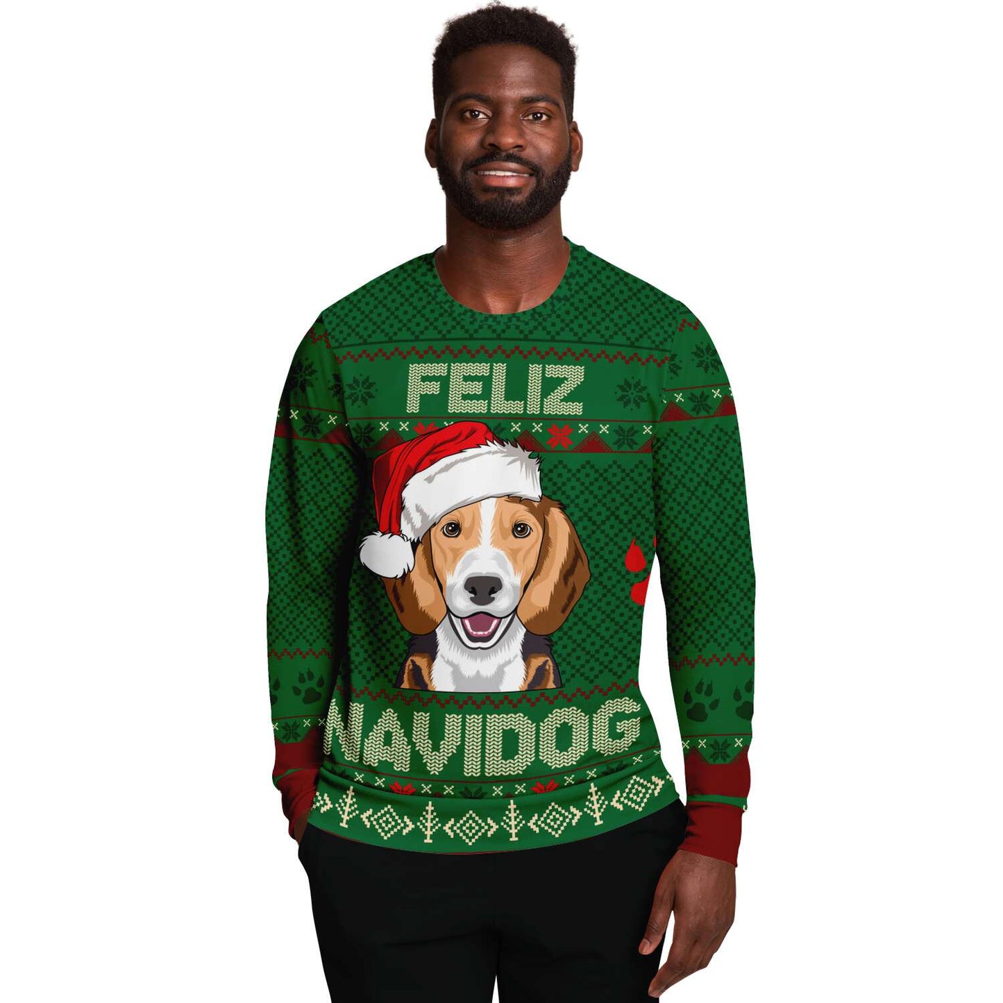 Feliz Navidog Beagle Ugly Christmas Sweatshirt Fashion Sweatshirt - AOP Subliminator 