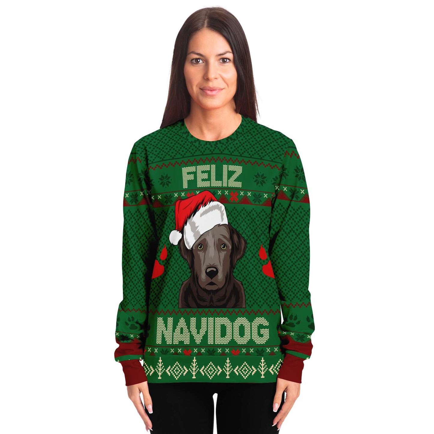 Feliz Navidog Labrador Ugly Christmas Sweatshirt Fashion Sweatshirt - AOP Subliminator 