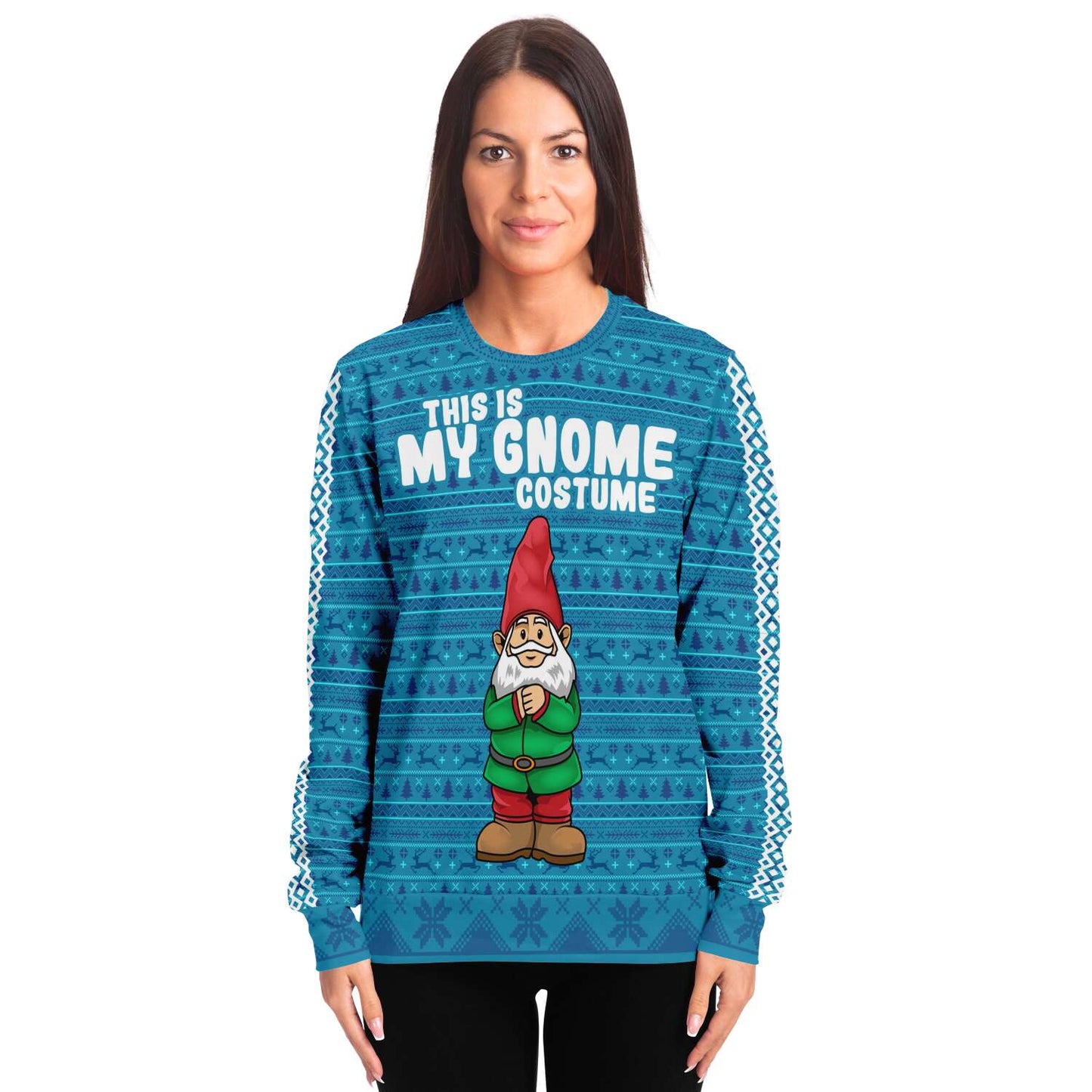 Gnome Costume Ugly Christmas Sweatshirt Fashion Sweatshirt - AOP Subliminator 