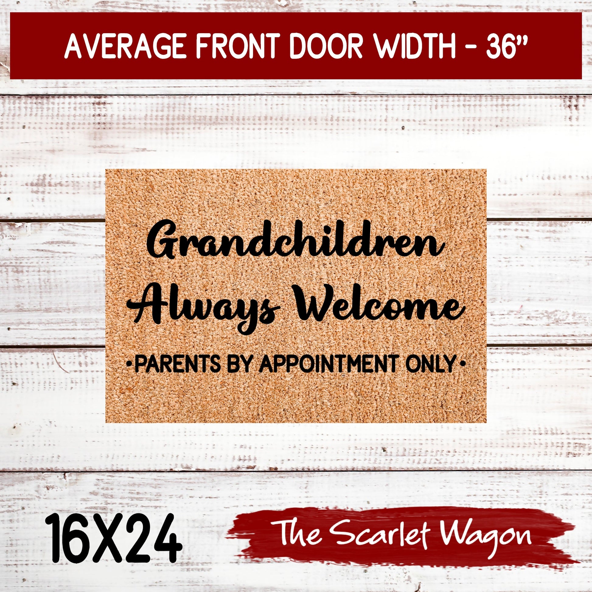 Grandchildren Always Welcome Door Mats teelaunch 16x24 Inches 