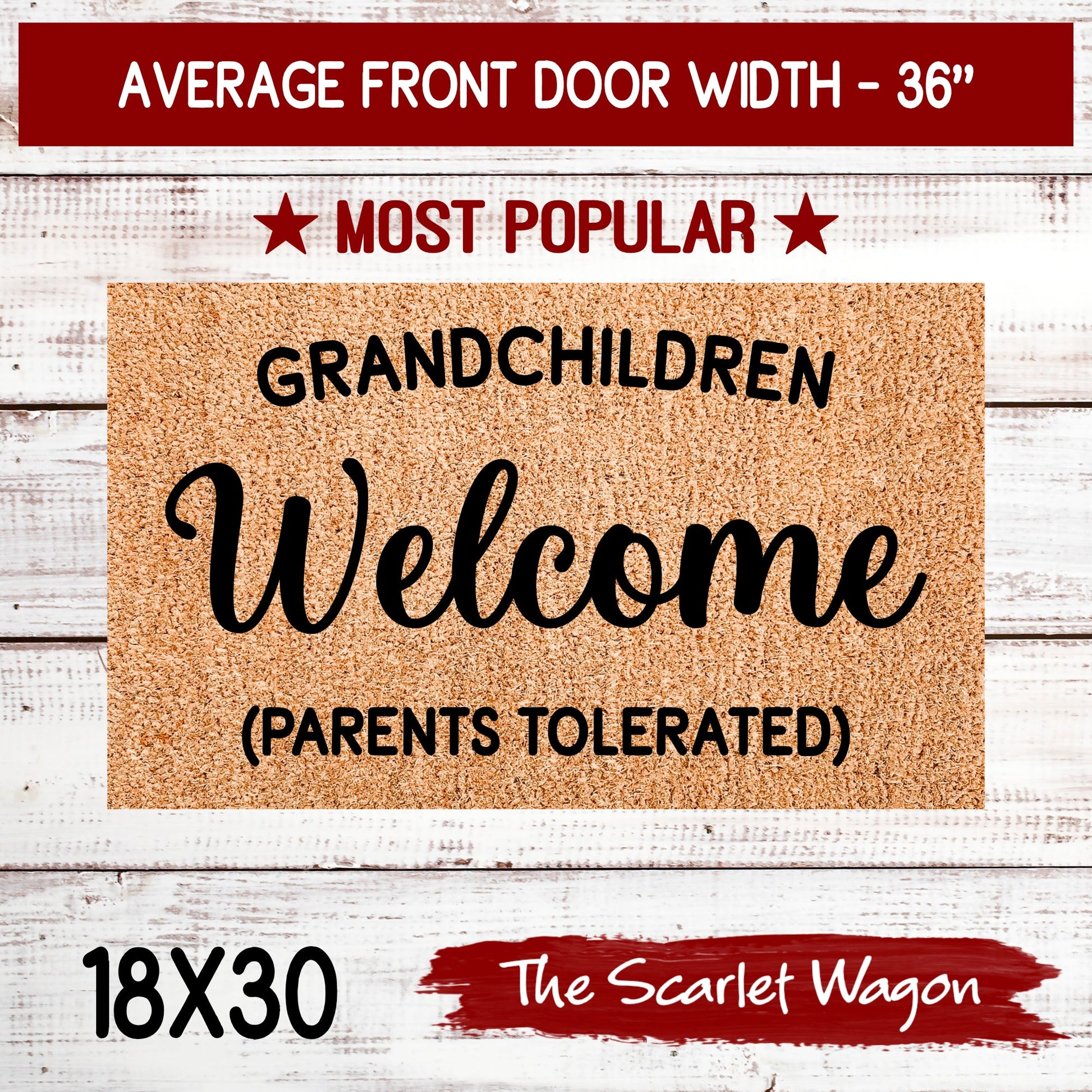Grandchildren Welcome Parents Tolerated Door Mats teelaunch 18x30 Inches (Free Shipping) 