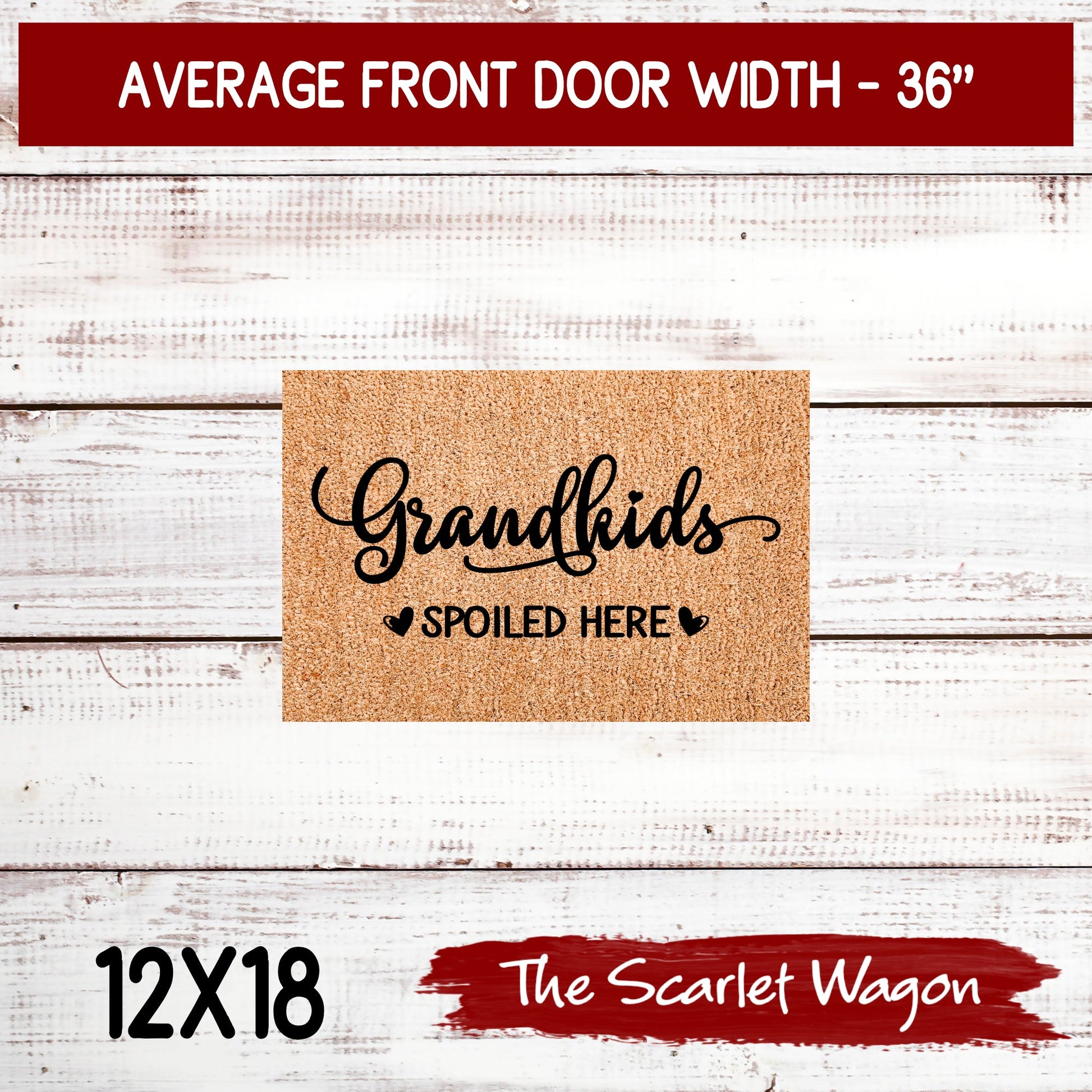 Grandkids Spoiled Here Door Mats teelaunch 12x18 Inches 