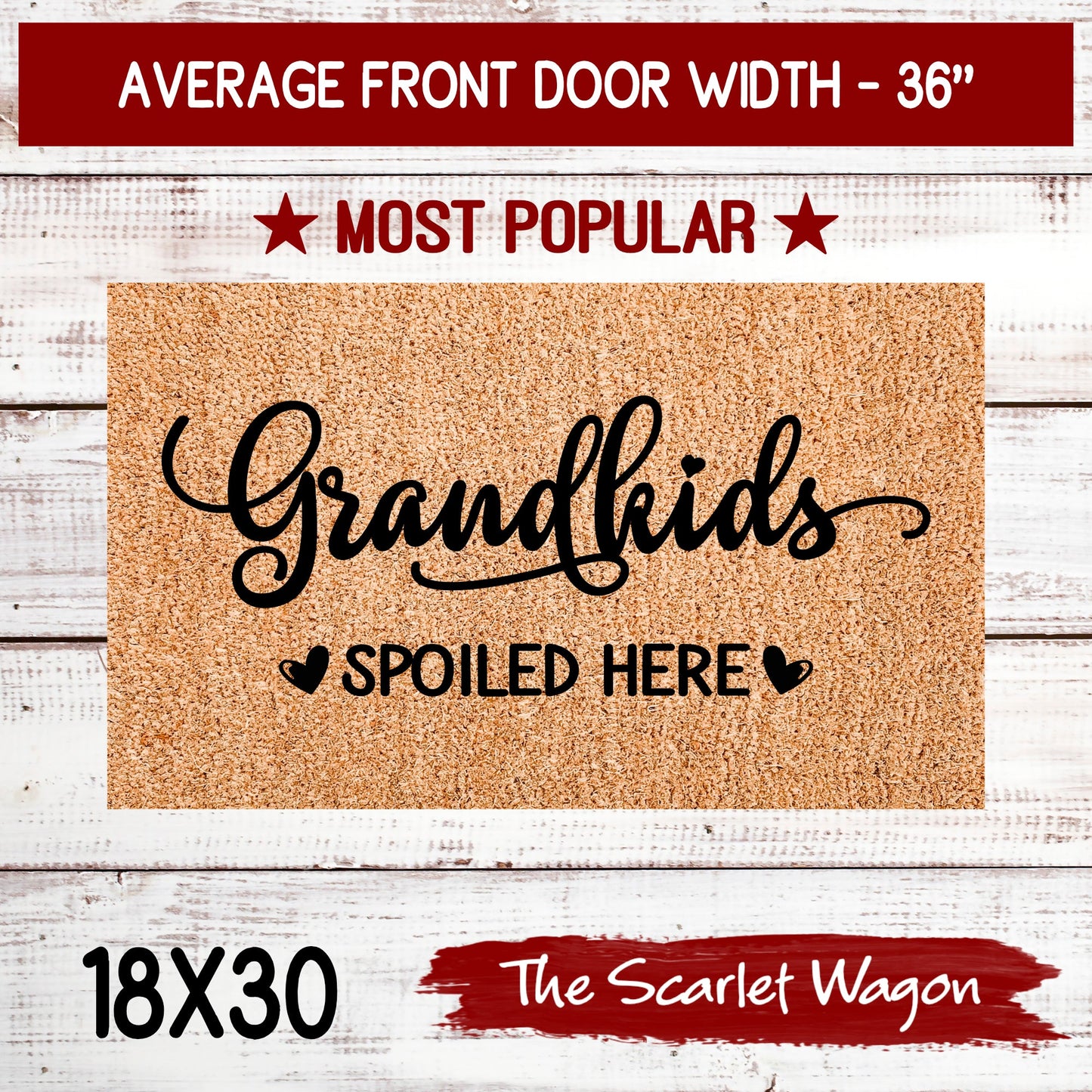 Grandkids Spoiled Here Door Mats teelaunch 18x30 Inches (Free Shipping) 