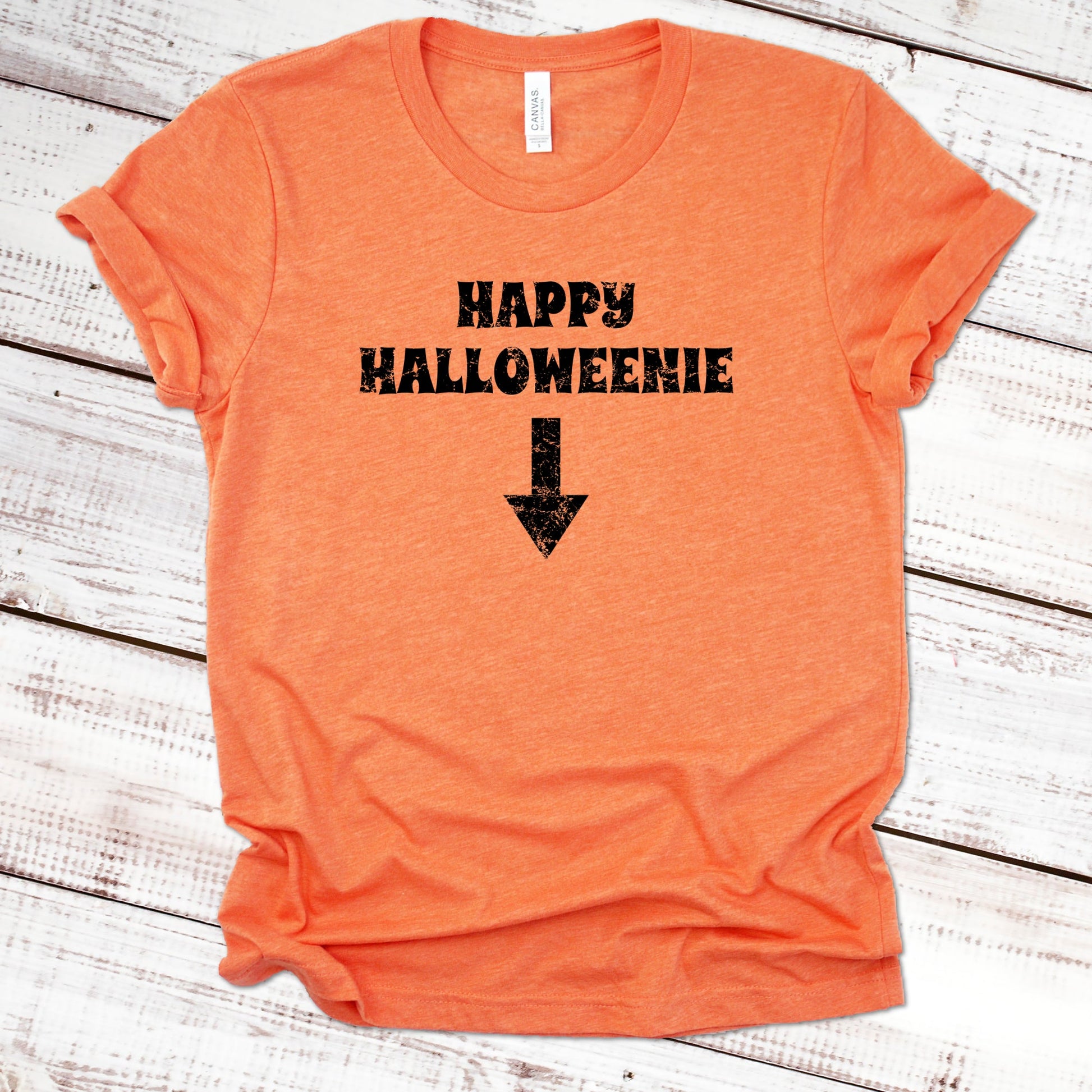 Happy Halloweenie Halloween Shirt Great Giftables Heather Orange XS 