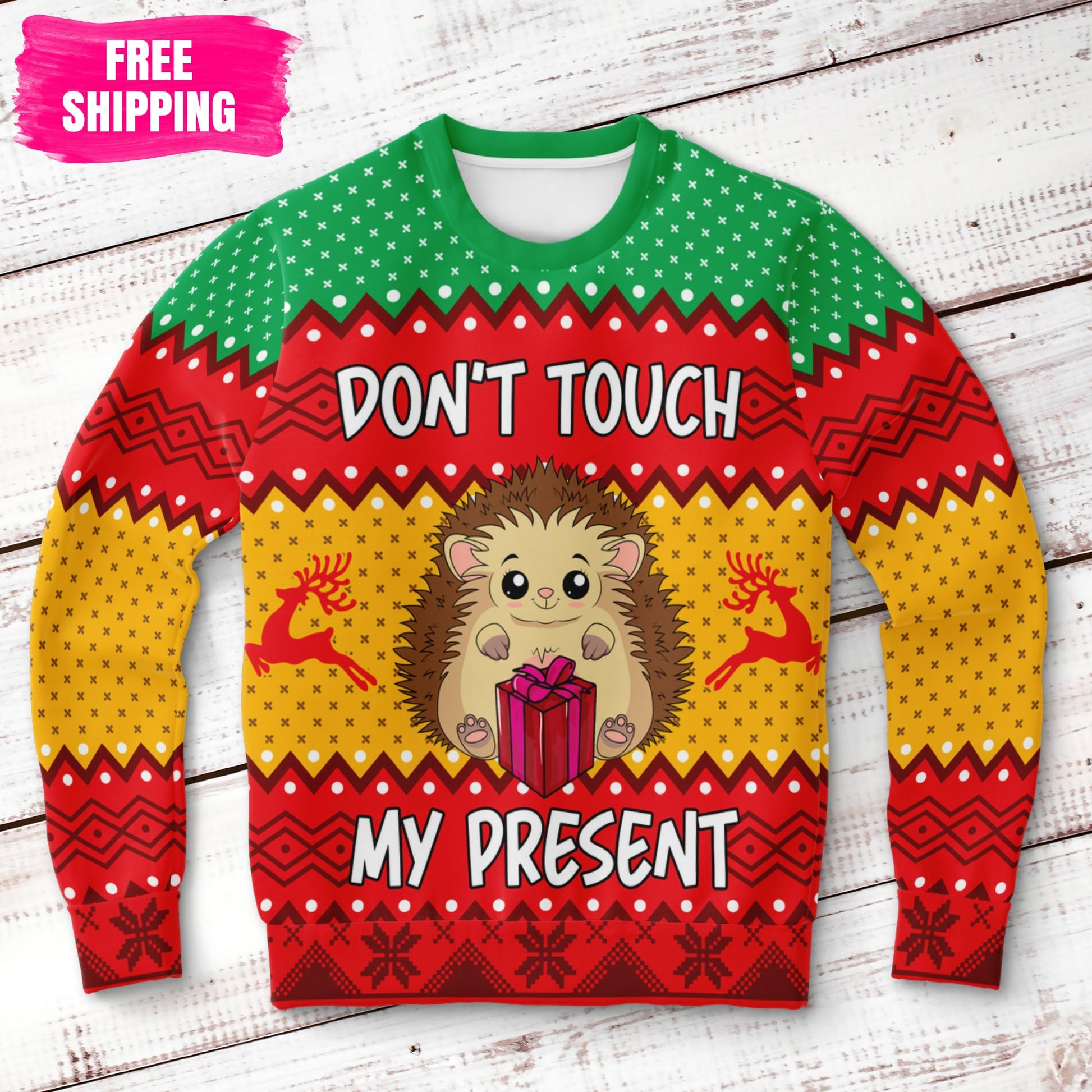 Hedgehog Ugly Christmas Sweatshirt Fashion Sweatshirt - AOP Subliminator 