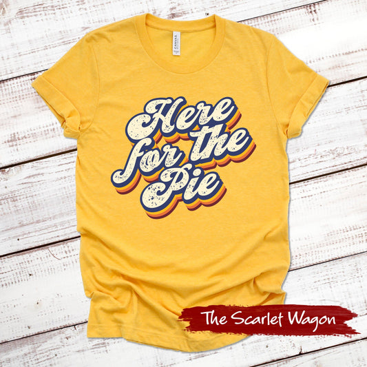 Here for the Pie Retro Fall Shirts Scarlet Wagon Heather Gold XS 