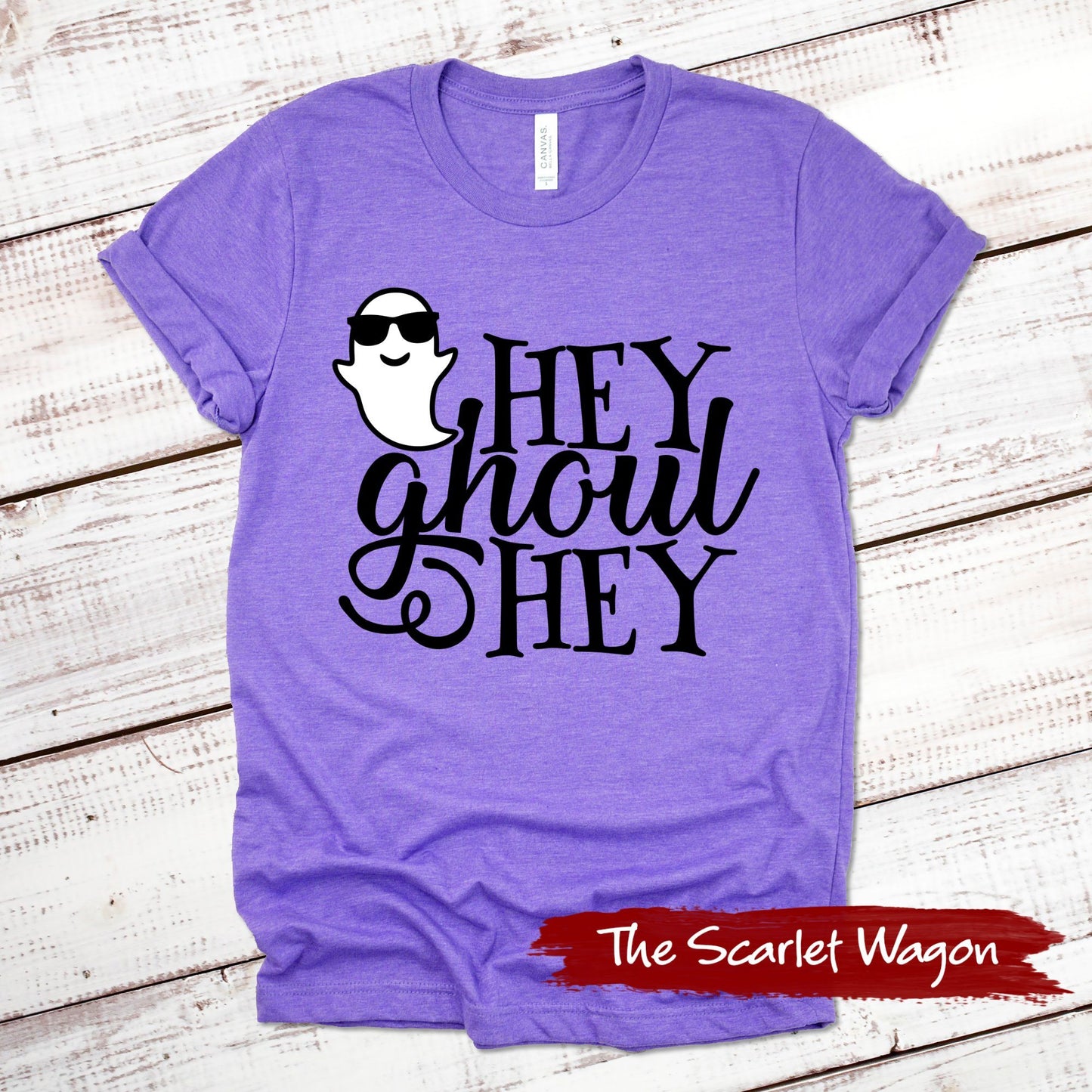 Hey Ghoul Hey Halloween Shirt Scarlet Wagon Heather Purple XS 