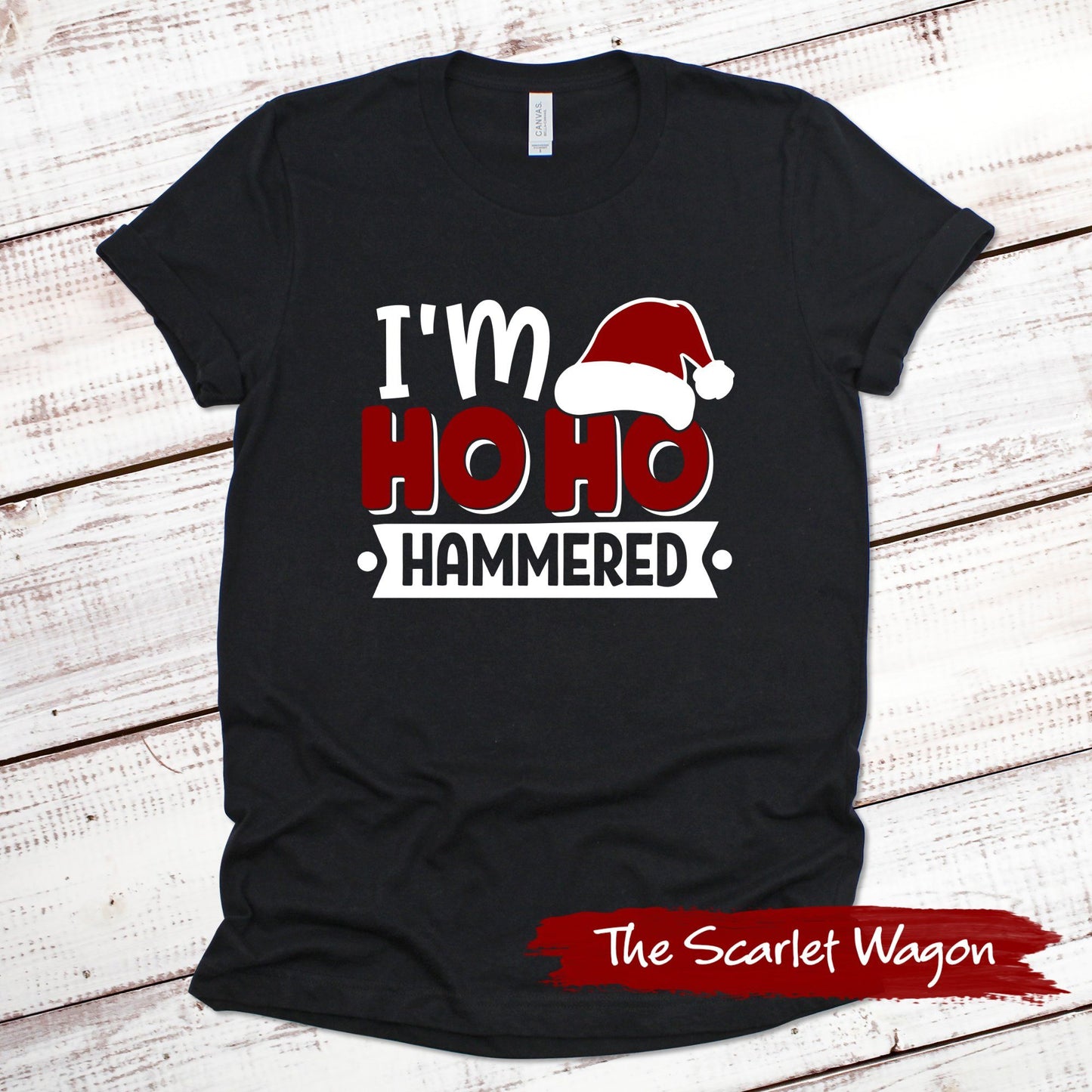 Ho Ho Hammered Christmas Shirt Scarlet Wagon Black XS 