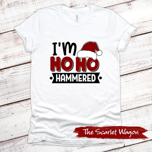 Ho Ho Hammered Christmas Shirt Scarlet Wagon White XS 