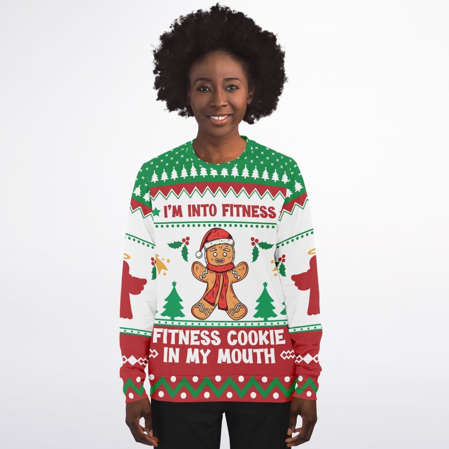 I'm Into Fitness Ugly Christmas Sweatshirt Fashion Sweatshirt - AOP Subliminator 