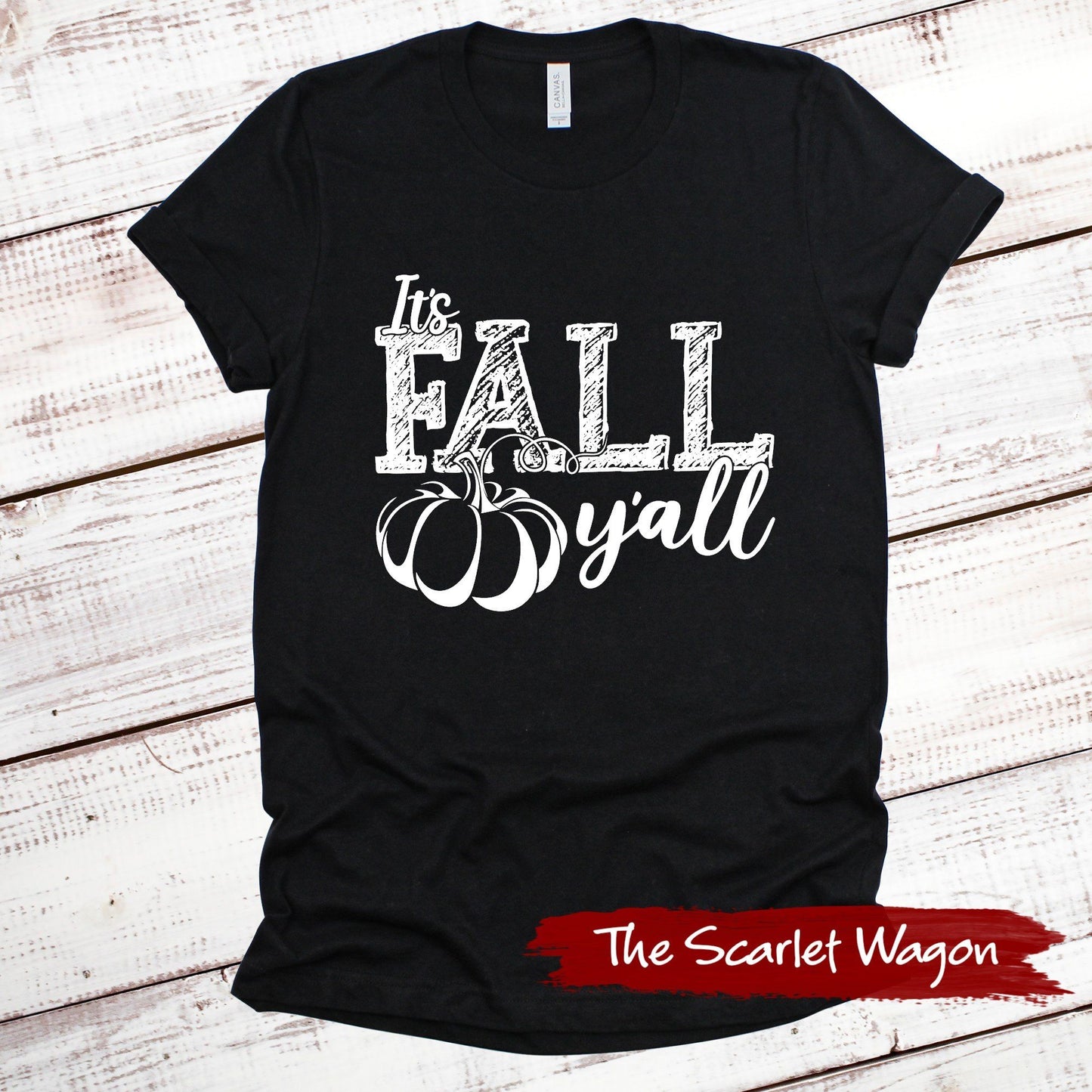 It's Fall Y'all Fall Shirts Scarlet Wagon Black XS 