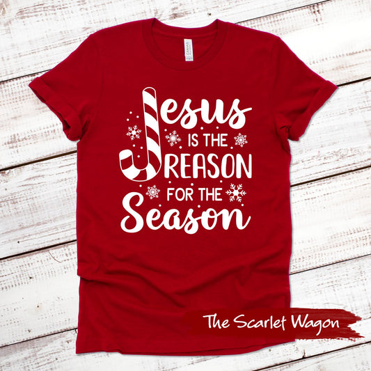 Jesus is the Reason for the Season Christmas Shirt Scarlet Wagon Red XS 