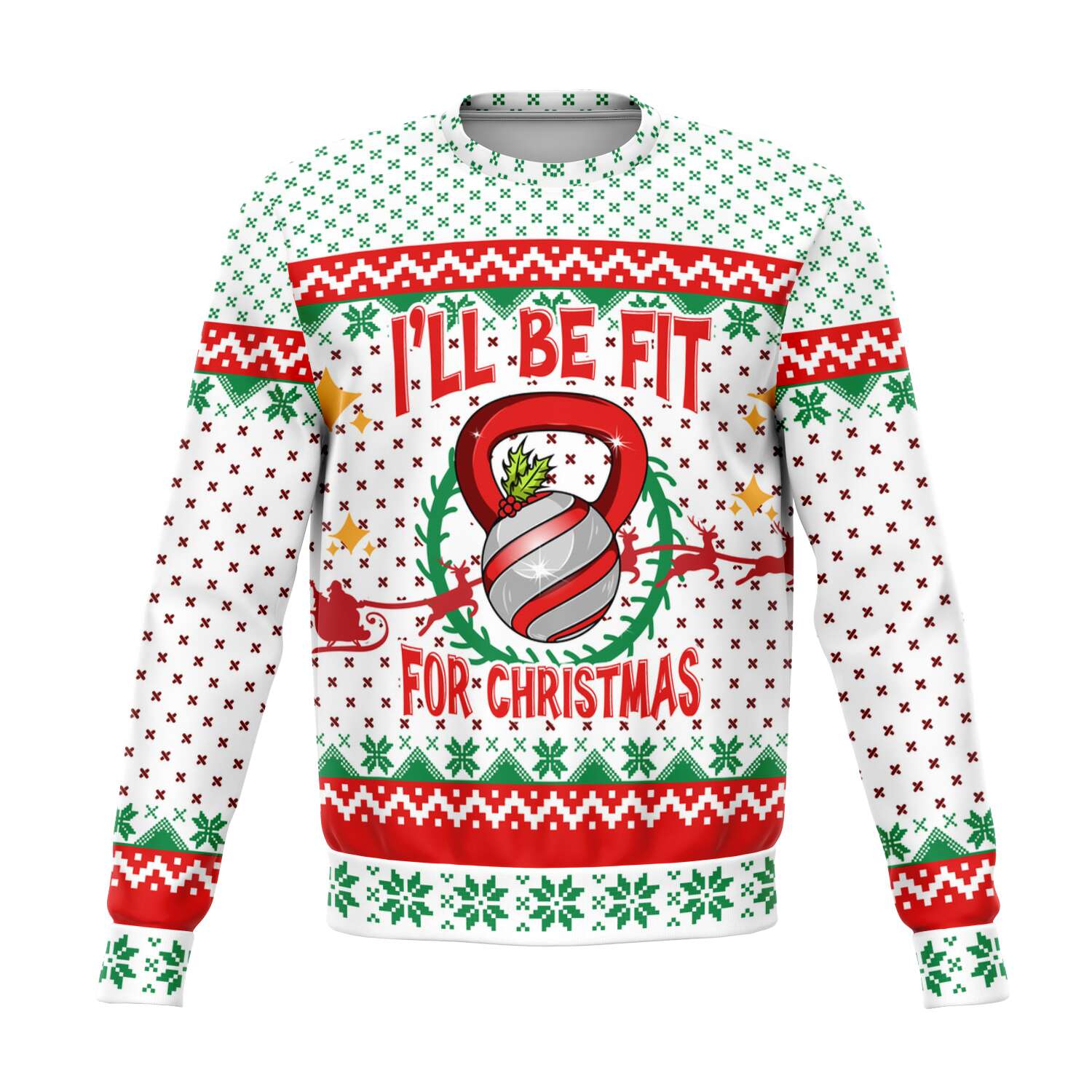 Kettle Ball Ugly Christmas Sweatshirt Fashion Sweatshirt - AOP Subliminator 