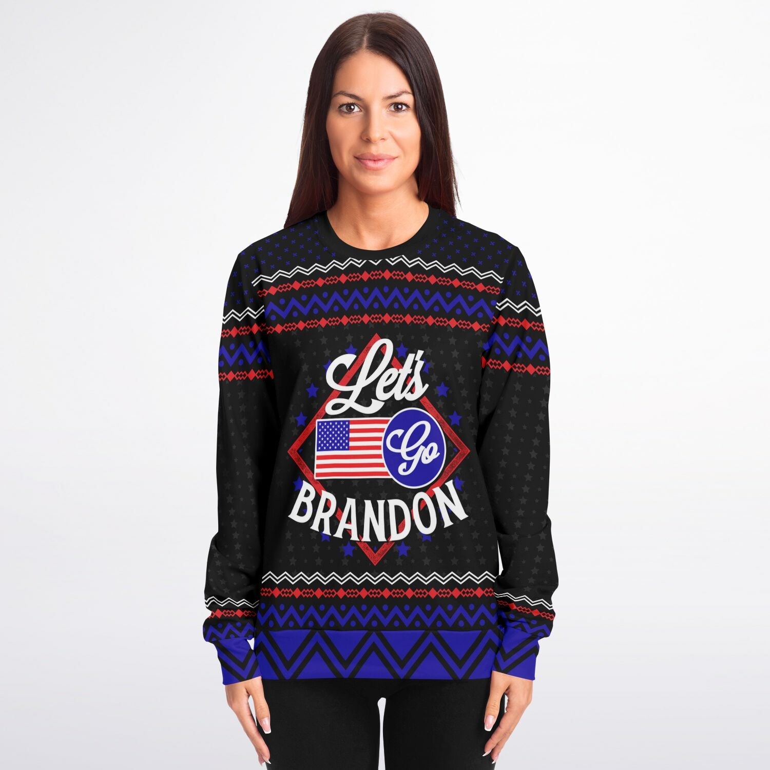 Let's Go Brandon Ugly Christmas Sweatshirt Fashion Sweatshirt - AOP Subliminator 