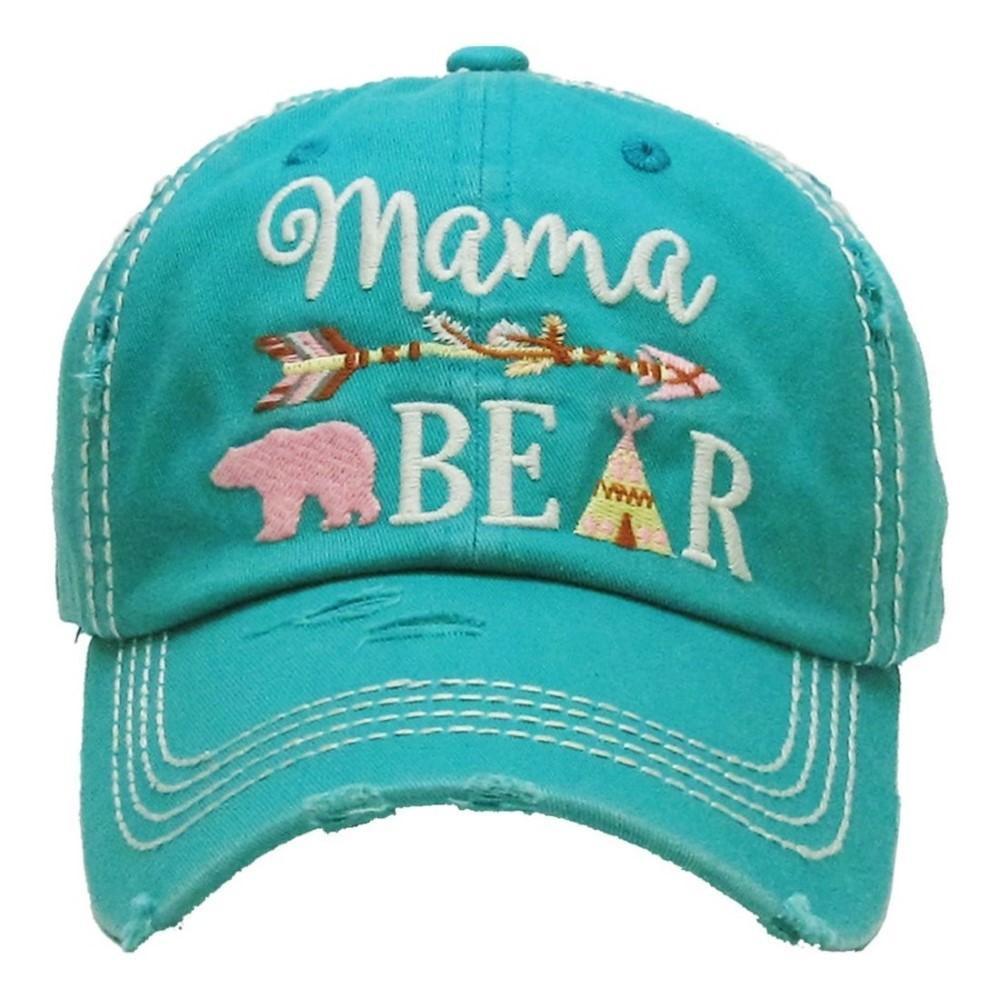 Mama Bear Baseball Cap - Turquoise Baseball Cap Judson 