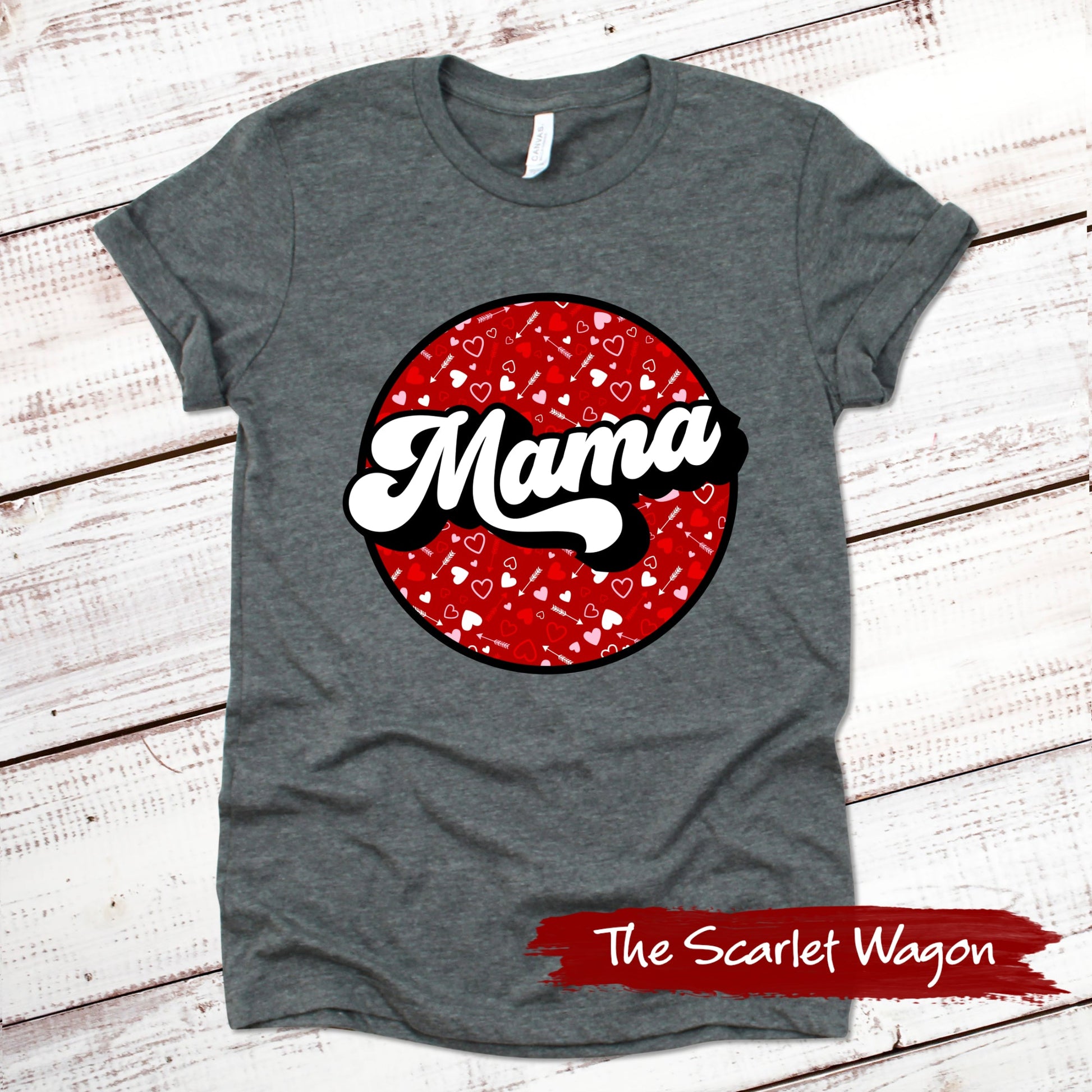 Mama Valentine Valentine Shirt Scarlet Wagon Deep Heather Gray XS 