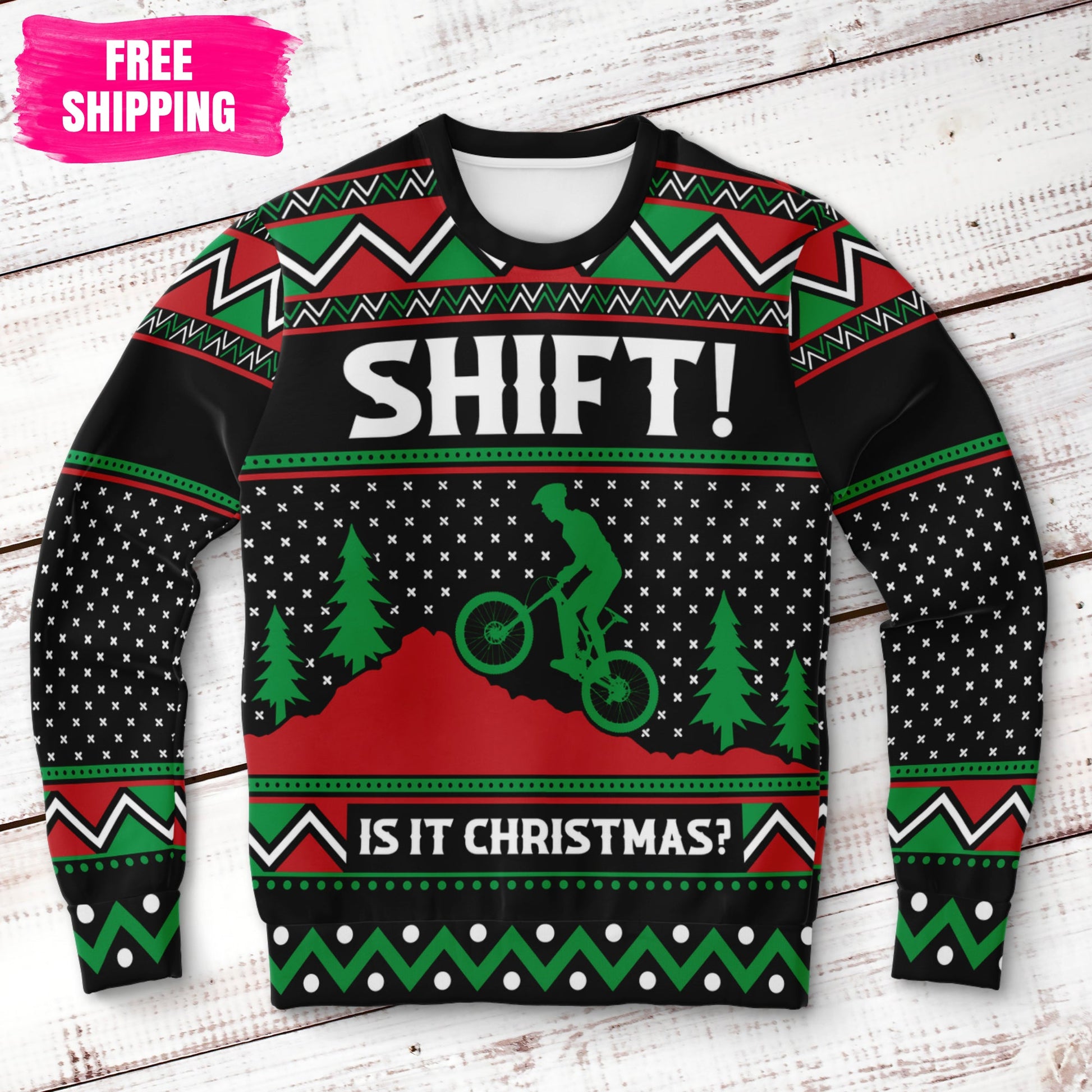 Motocross Ugly Christmas Sweatshirt Fashion Sweatshirt - AOP Subliminator 