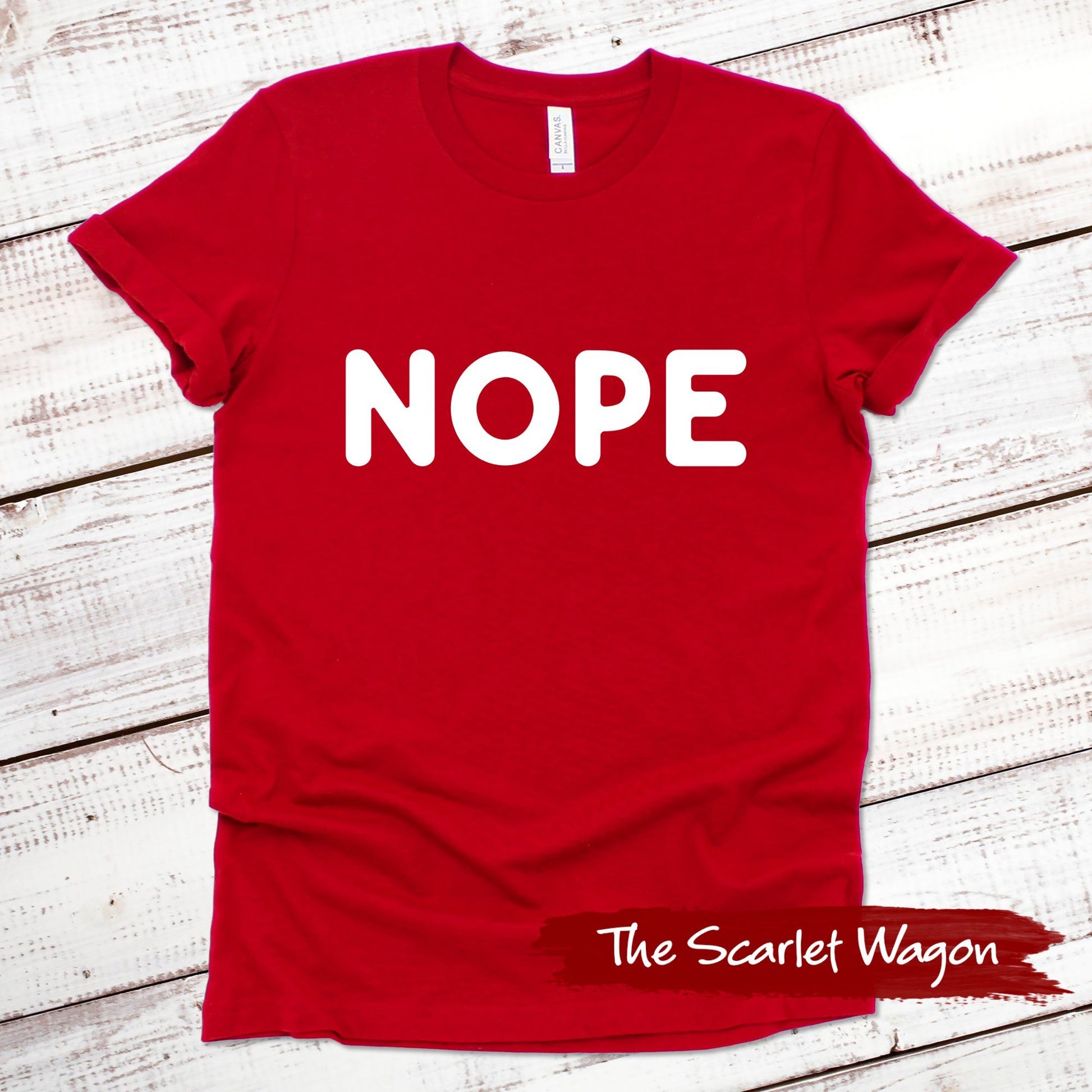 Nope Funny Shirt Scarlet Wagon Red XS 