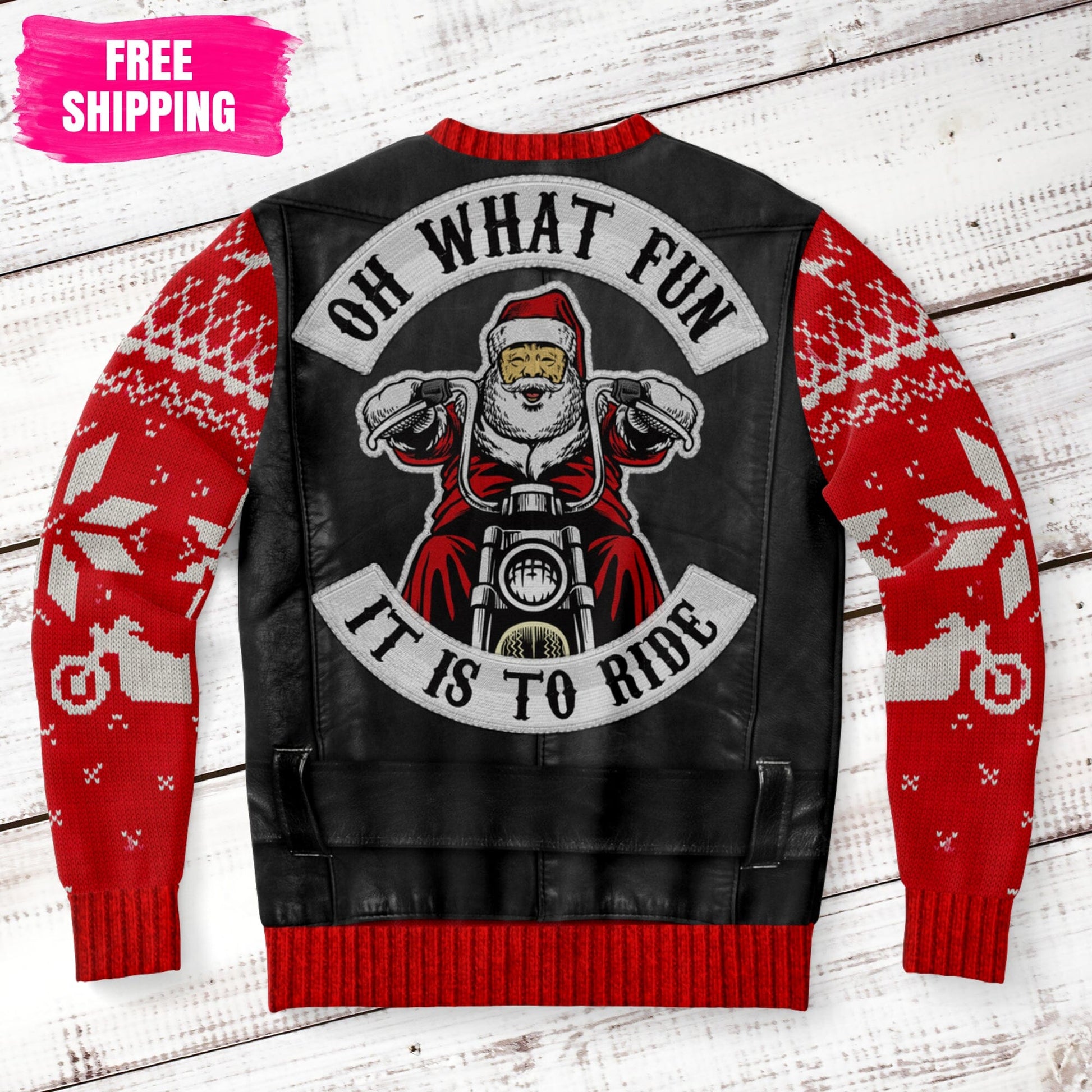 Oh What Fun It Is To Ride Ugly Christmas Sweatshirt Fashion Sweatshirt - AOP Subliminator 
