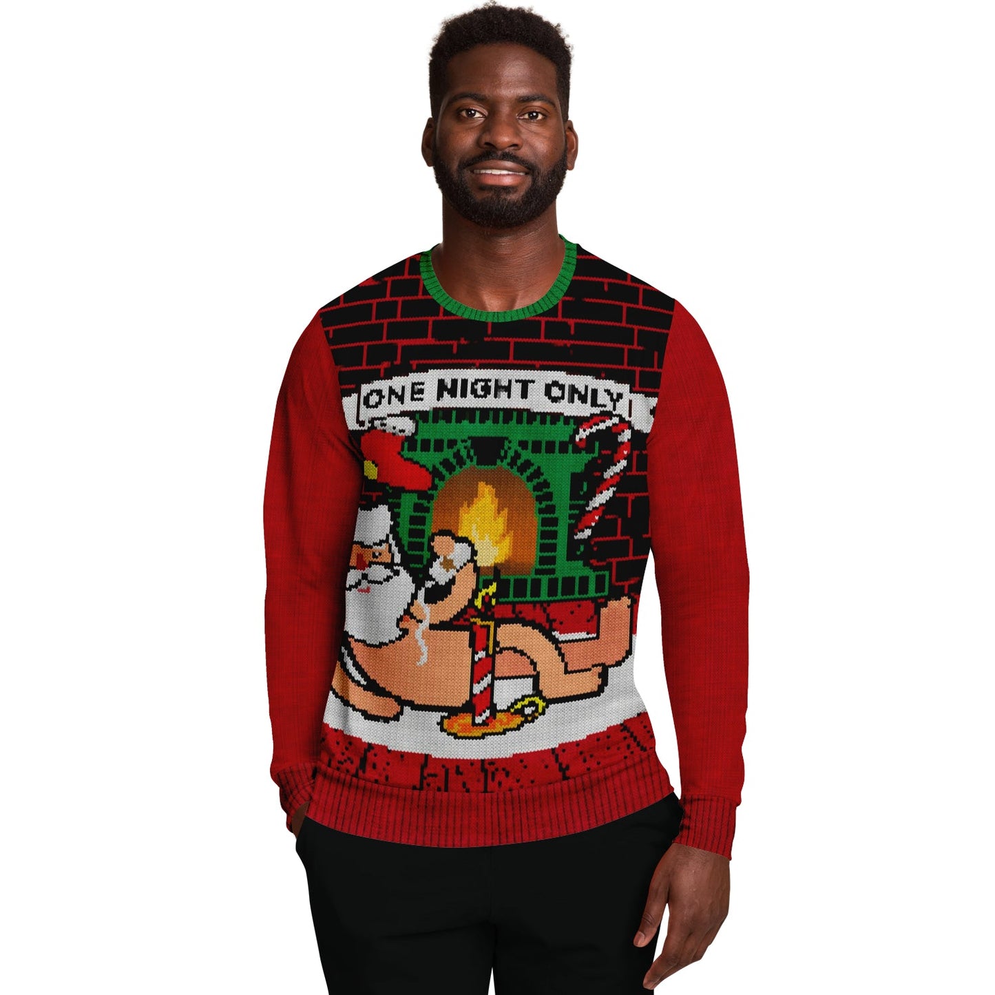 One Night Only Ugly Christmas Sweatshirt Fashion Sweatshirt - AOP Subliminator 