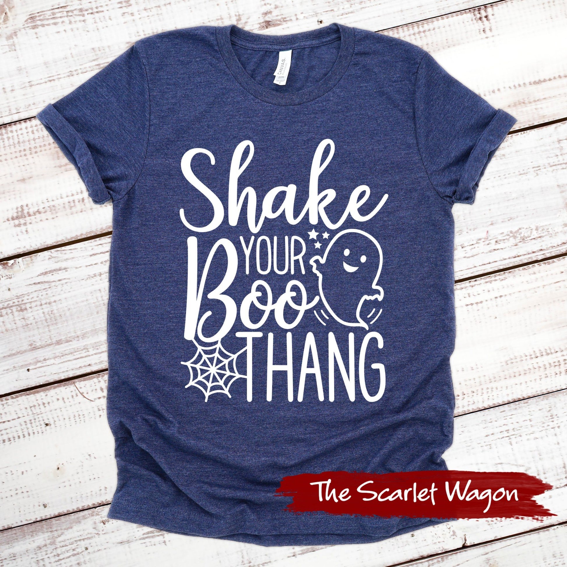 Shake Your Boo Thang Halloween Shirt Scarlet Wagon Heather Navy XS 