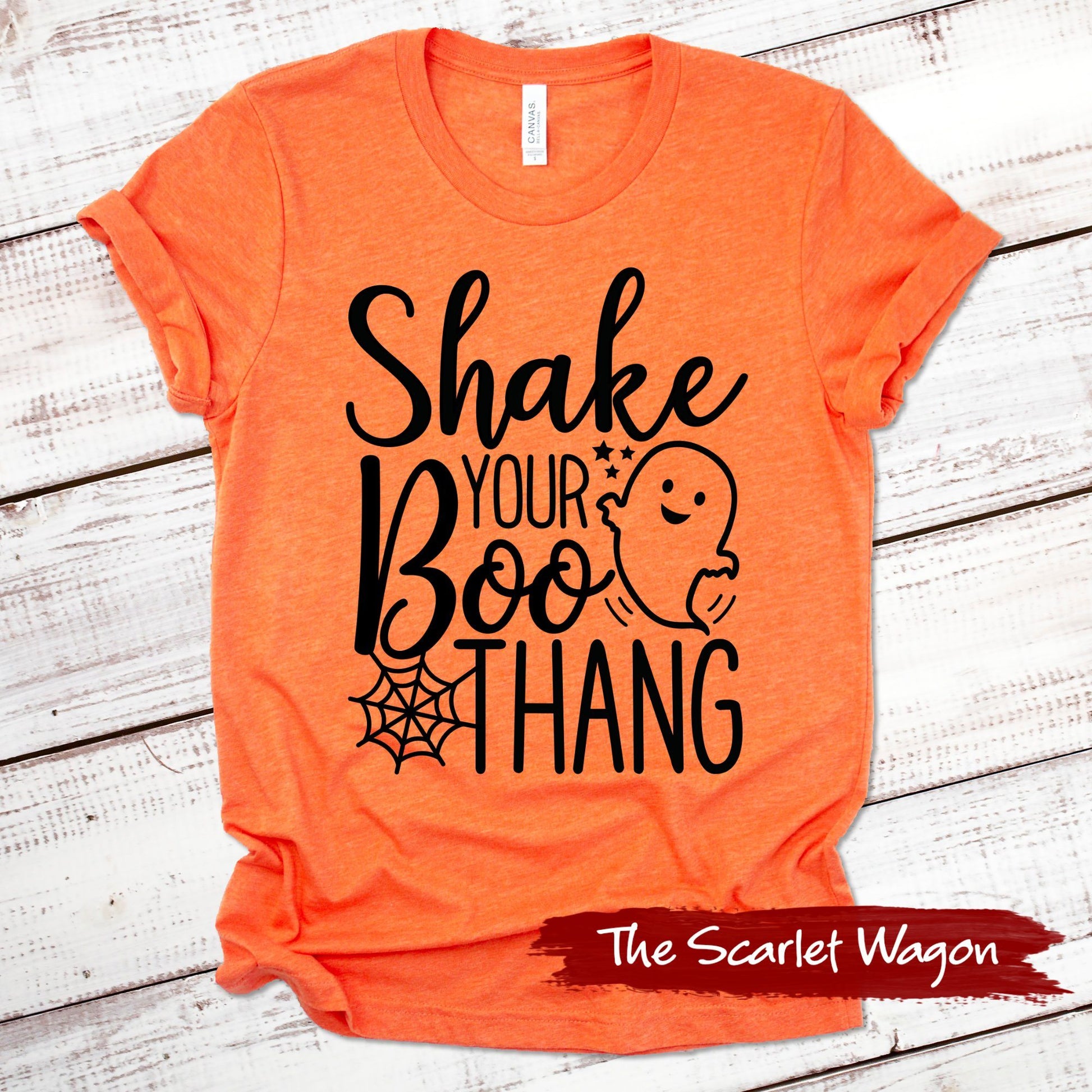 Shake Your Boo Thang Halloween Shirt Scarlet Wagon Heather Orange XS 
