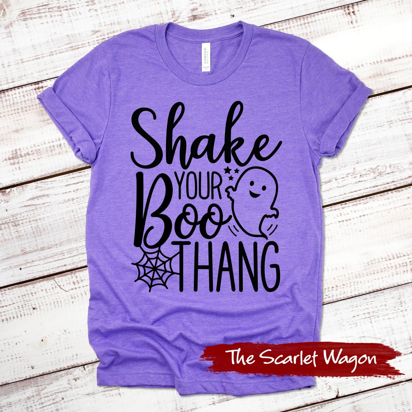 Shake Your Boo Thang Halloween Shirt Scarlet Wagon Heather Purple XS 