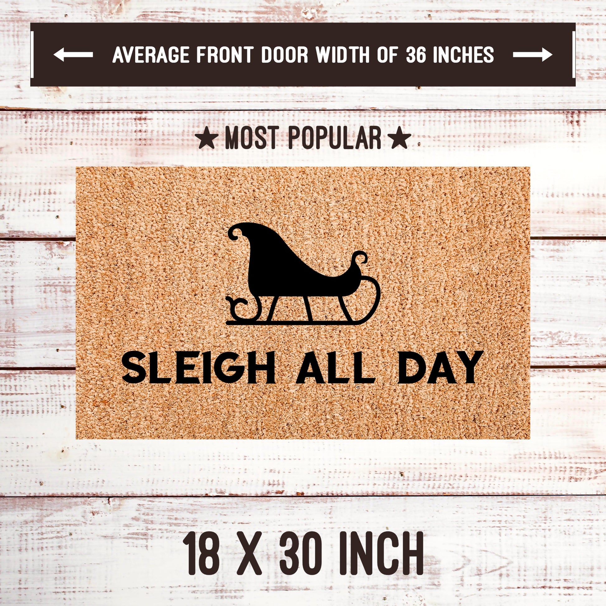 Sleigh All Day Door Mats teelaunch 18x30 Inches 