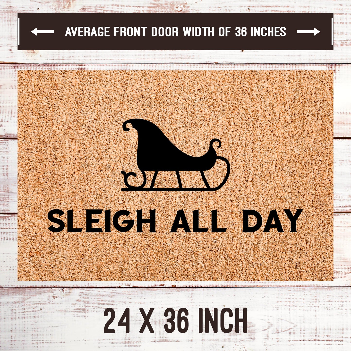 Sleigh All Day Door Mats teelaunch 24x36 Inches 
