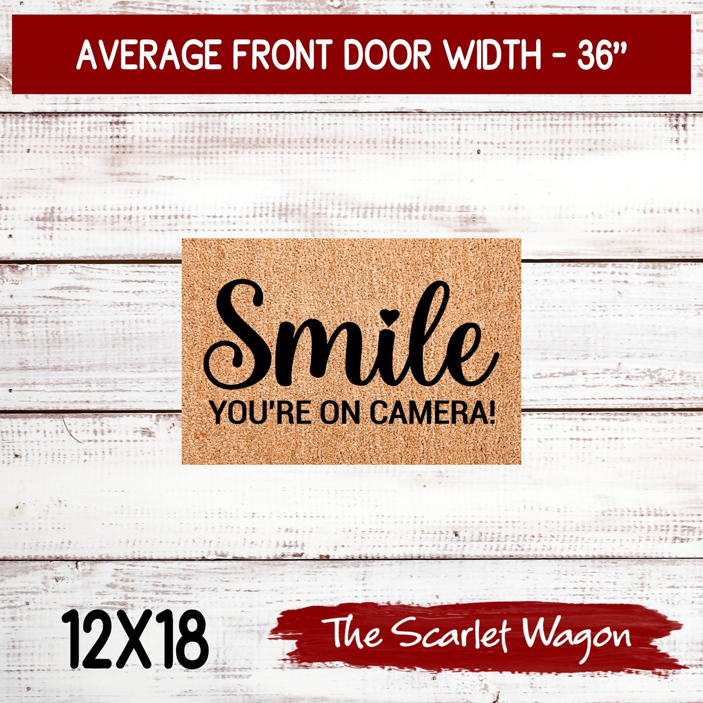 Smile You're on Camera Door Mats teelaunch 12x18 Inches 