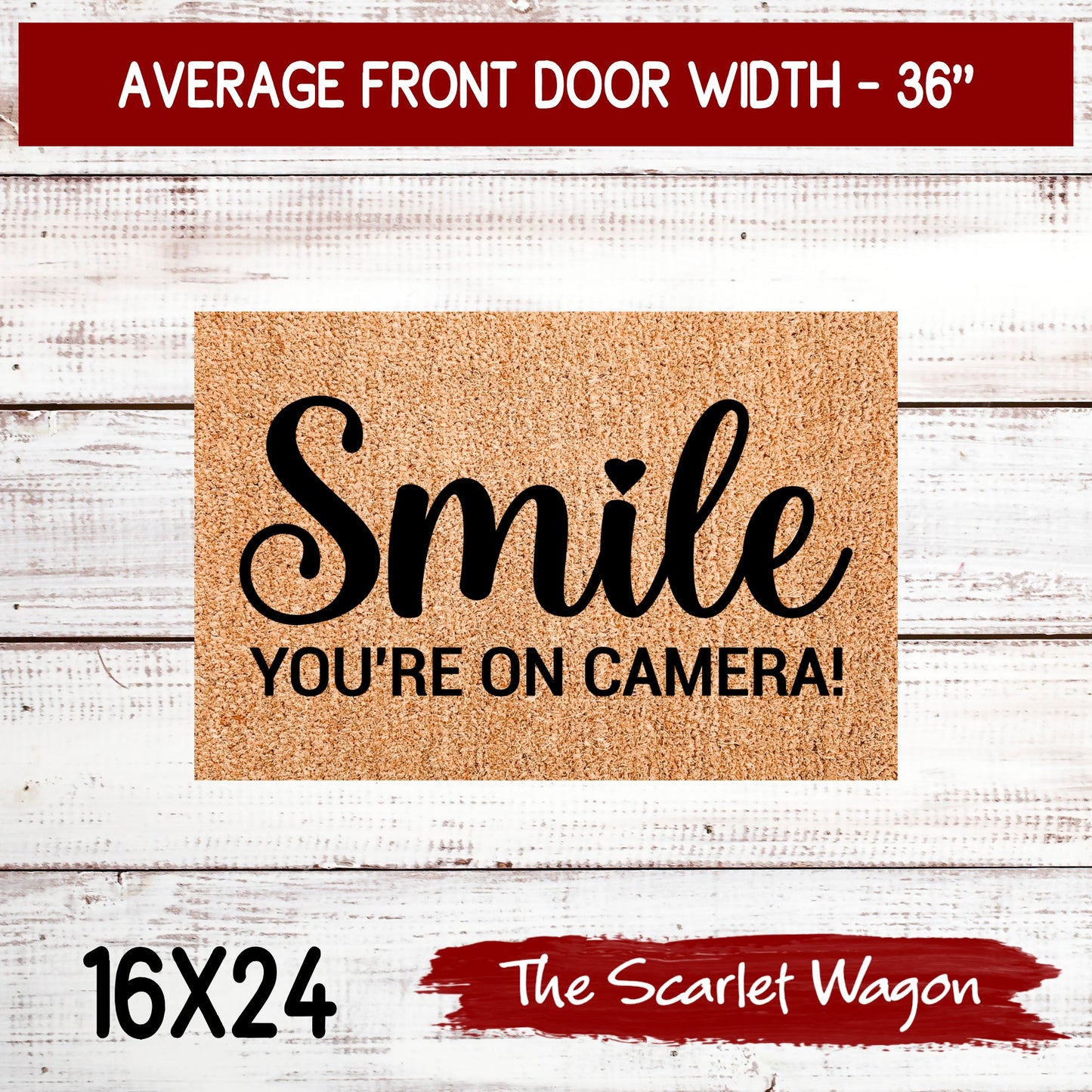 Smile You're on Camera Door Mats teelaunch 16x24 Inches 