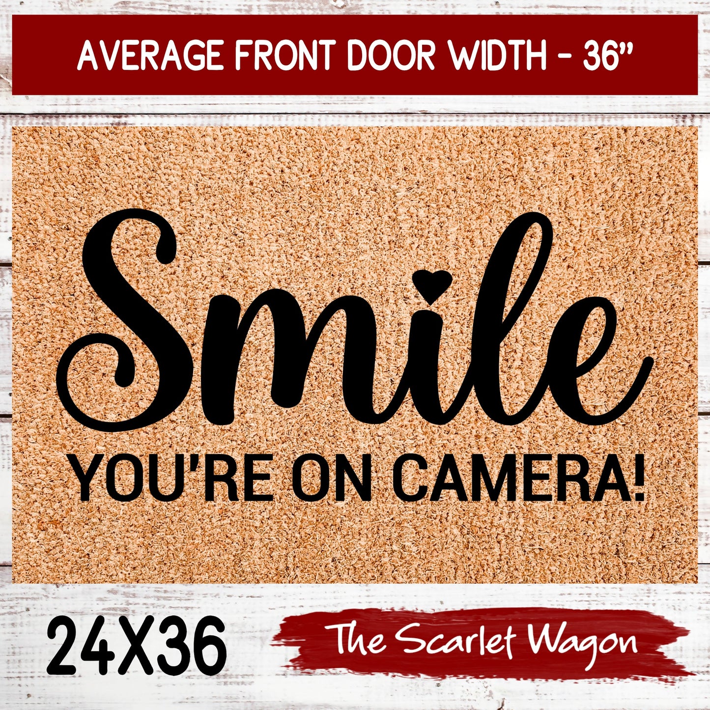 Smile You're on Camera Door Mats teelaunch 24x36 Inches (Free Shipping) 