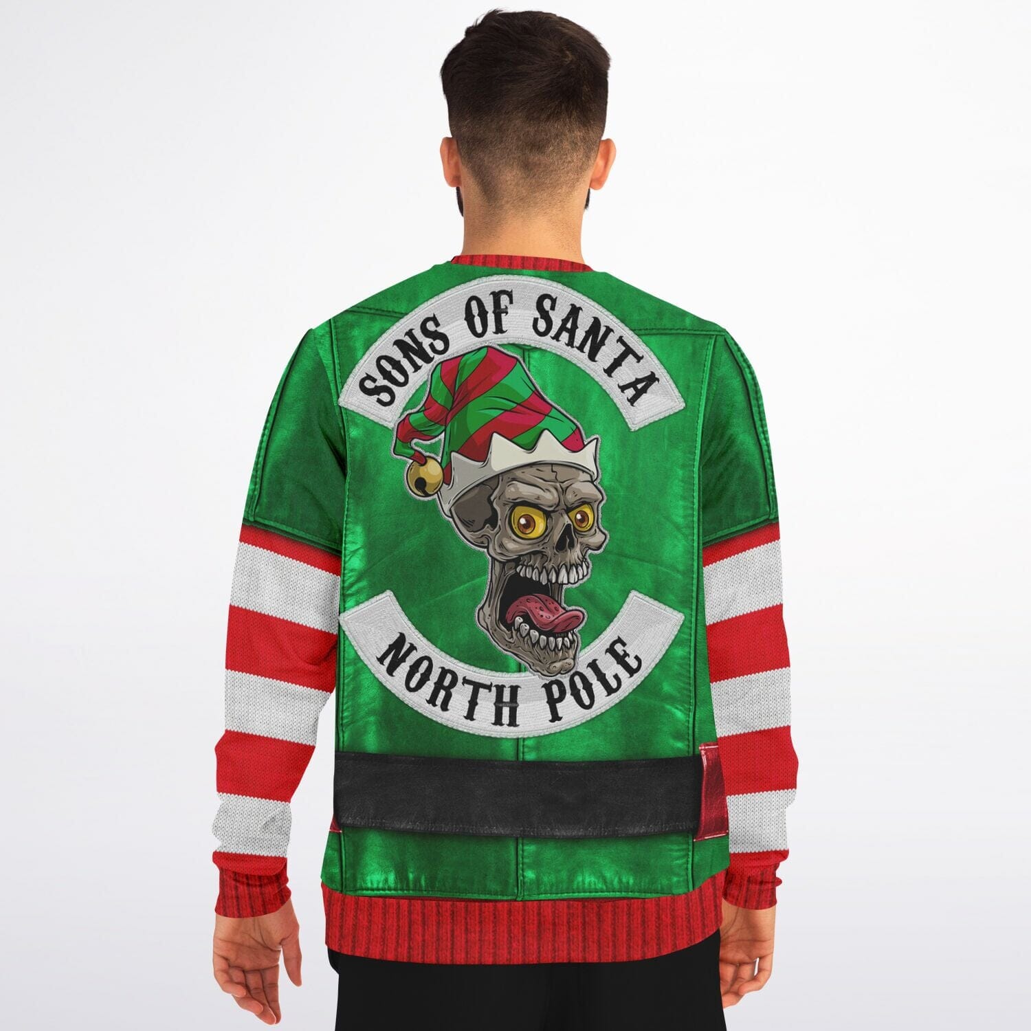 Sons of Santa Biker Elf Ugly Christmas Sweatshirt Fashion Sweatshirt - AOP Subliminator 