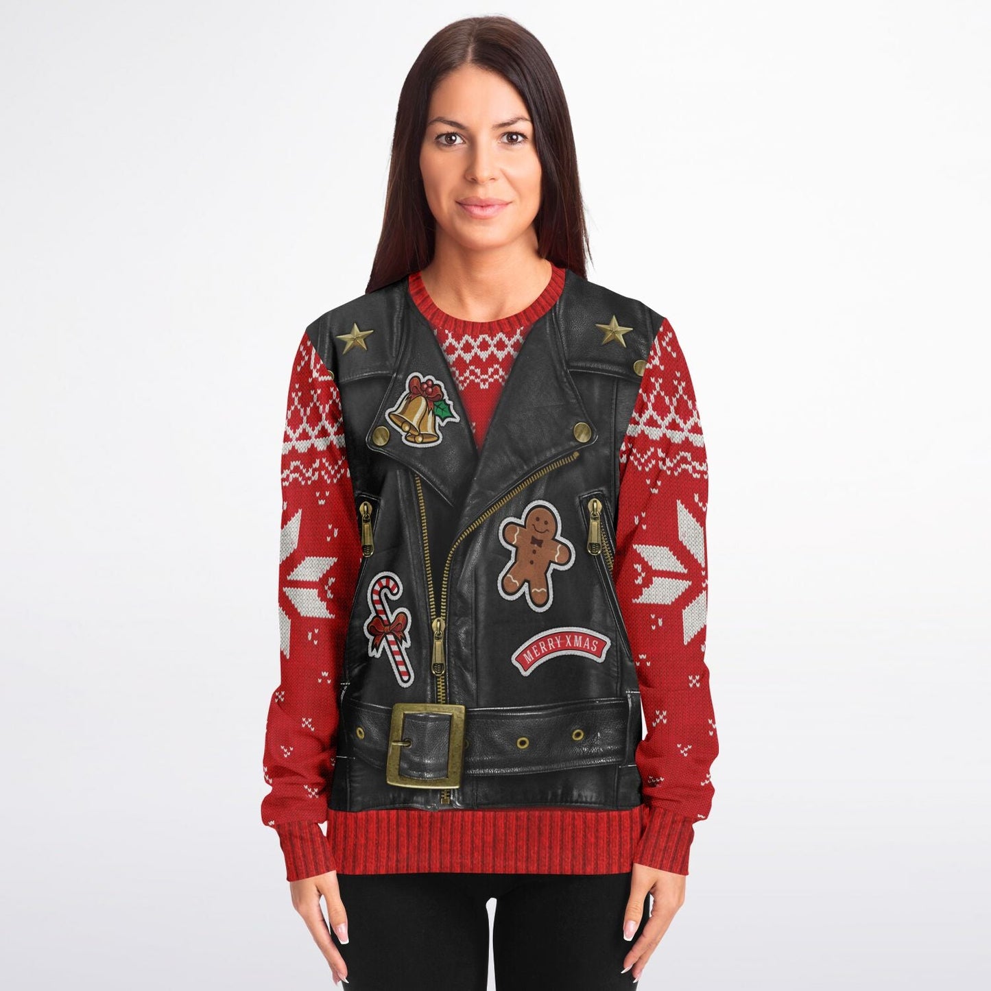 Sons of Santa Biker Vest Ugly Christmas Sweatshirt Fashion Sweatshirt - AOP Subliminator 
