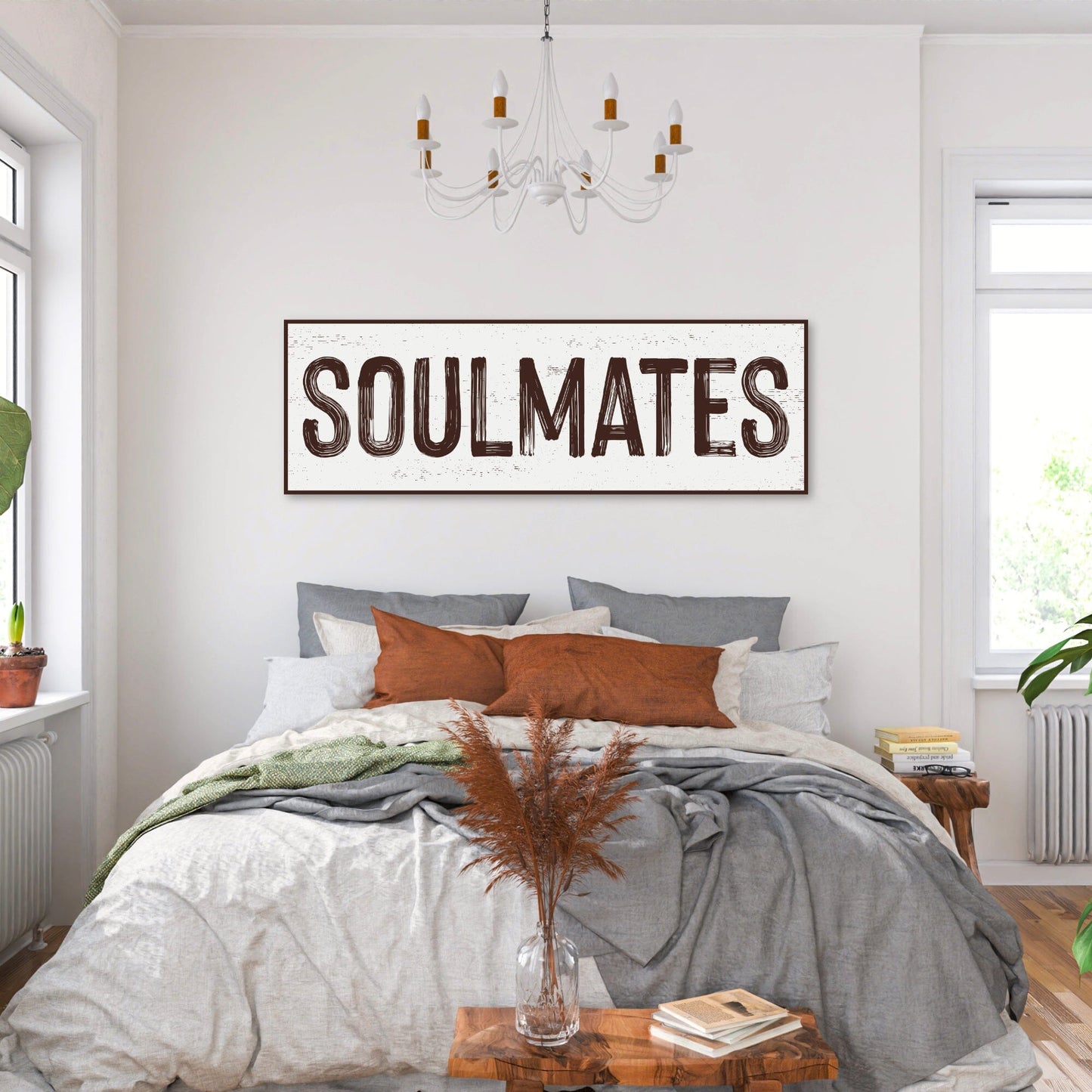 Soulmates Faux Framed Gallery Wrapped Canvas - Brown Canvas Printify 